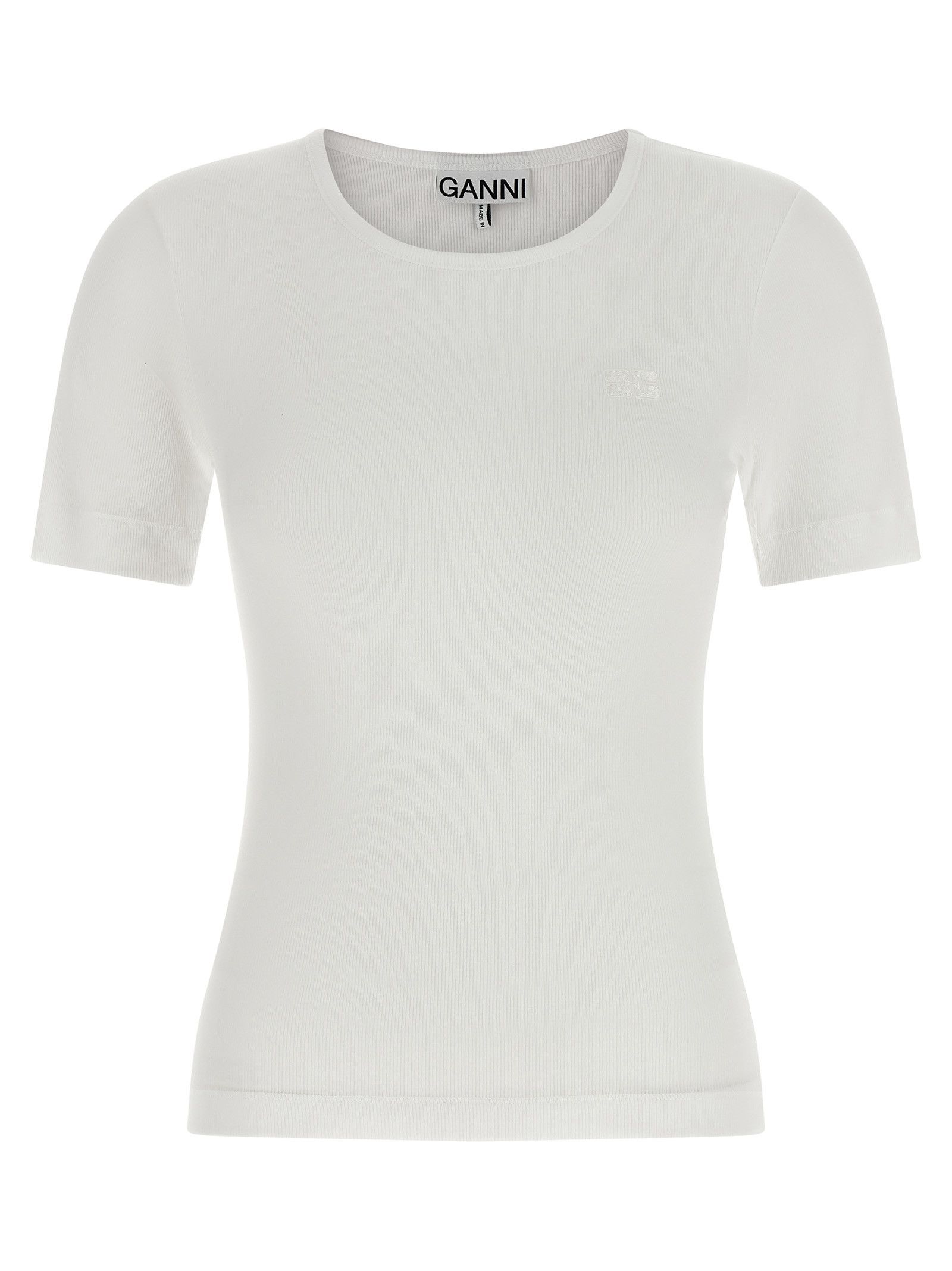Ganni Logo Embroidery T-Shirt Size S / US 4 / IT 40 - 1 Thumbnail