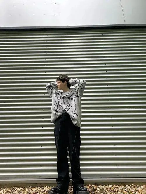 Japanese Brand × Vintage Y2k style pullover sweater with holes in Harajuku style Size US L / EU 52-54 / 3 - 2 Thumbnail
