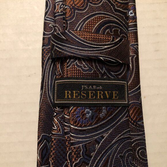 Jos. A. Bank jos.a.bank men's new brown silk tie 3 1/4" X 60" Size ONE SIZE - 4 Thumbnail