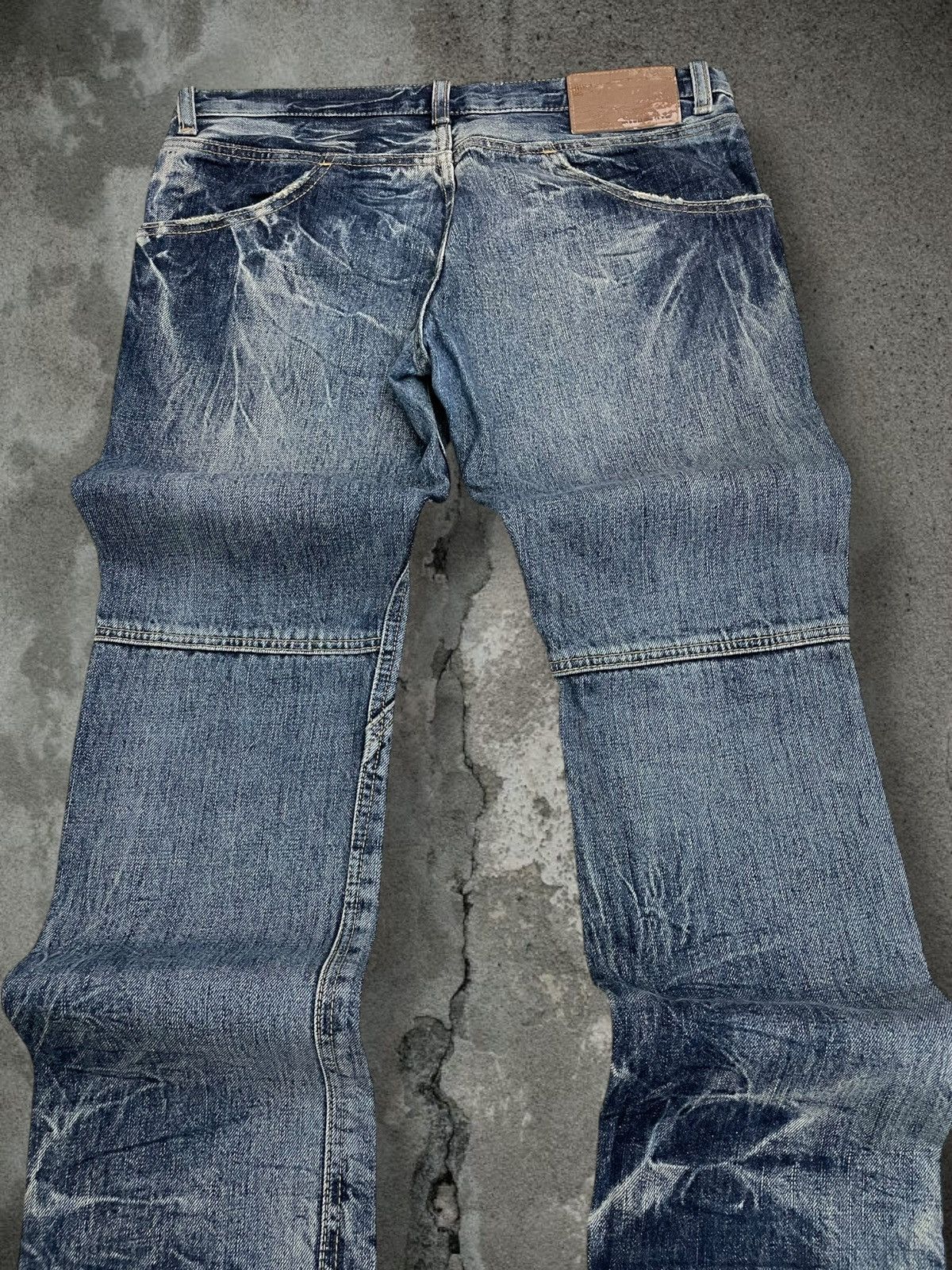 Japanese Brand Vintate 90s Japan Designer Dheart Blue Tribal Lowrise Denim Size US 31 - 12 Thumbnail