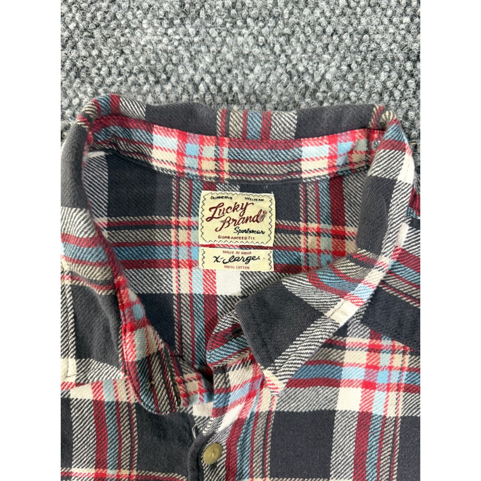 Lucky Brand Lucky Brand Button-Up Shirt Mens XL Black Red Plaid Long Sleeve Western Flannel Size US XL / EU 56 / 4 - 3 Thumbnail