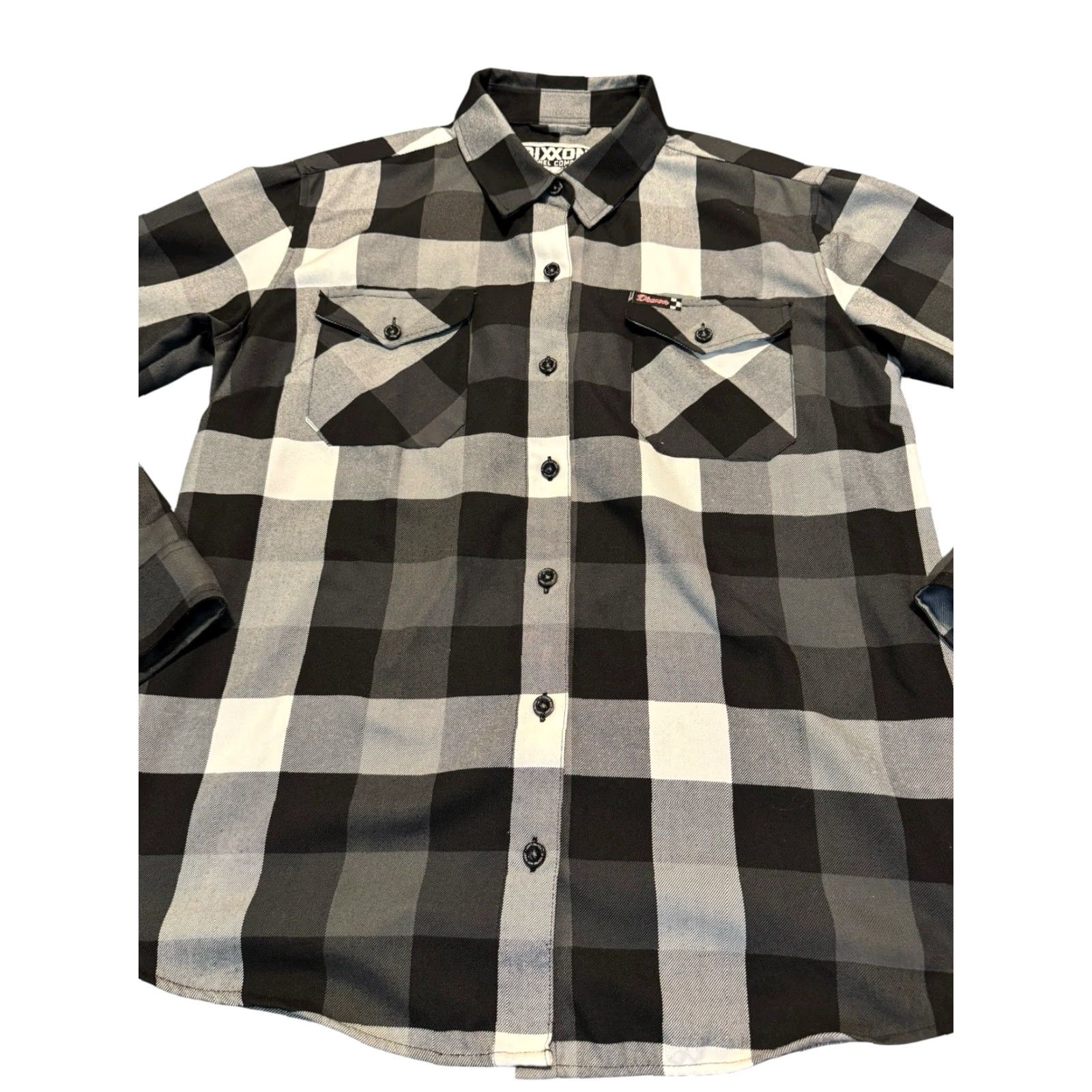 Vintage Dixxon Flannel Co The Finish Line Mens XL Button-Up Shirt Black White Gray Plaid Long Sleeve Collared Casual Workwear All Seasons Size US XL / EU 56 / 4 - 4 Thumbnail