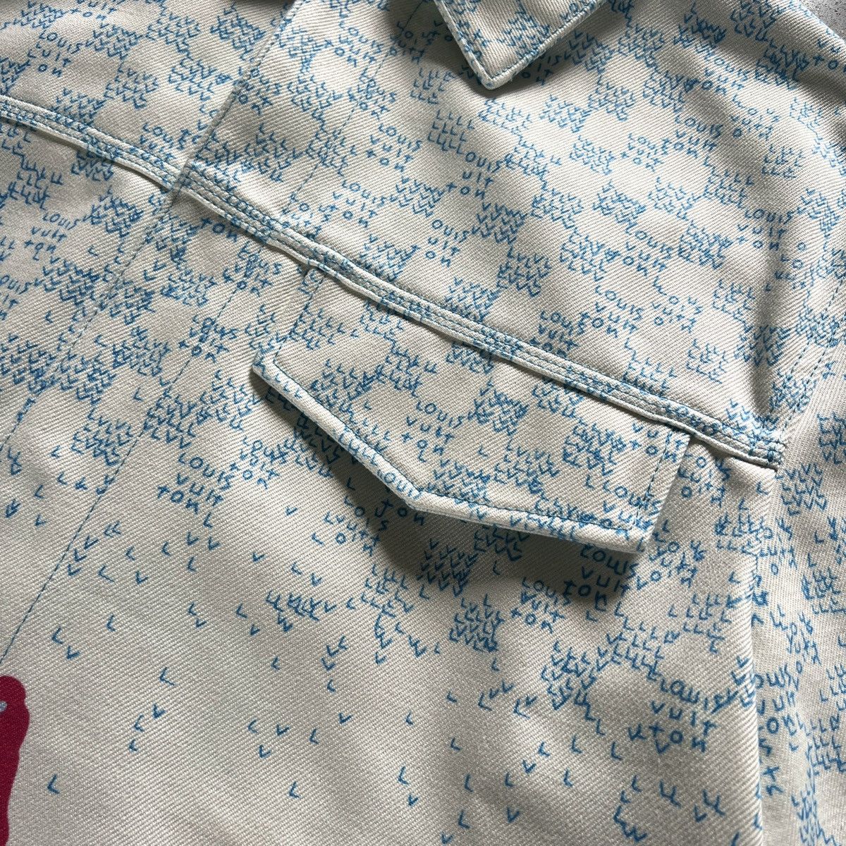 Louis Vuitton × Virgil Abloh 22AW Louis Vuitton Short Sleeve Denim Jacket Size US L / EU 52-54 / 3 - 3 Thumbnail