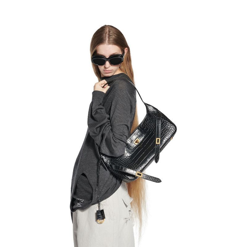 Balenciaga o1srvl11e0326 Size: OS / Bel Air Small Shoulder Bag in Black Size ONE SIZE - 7 Thumbnail
