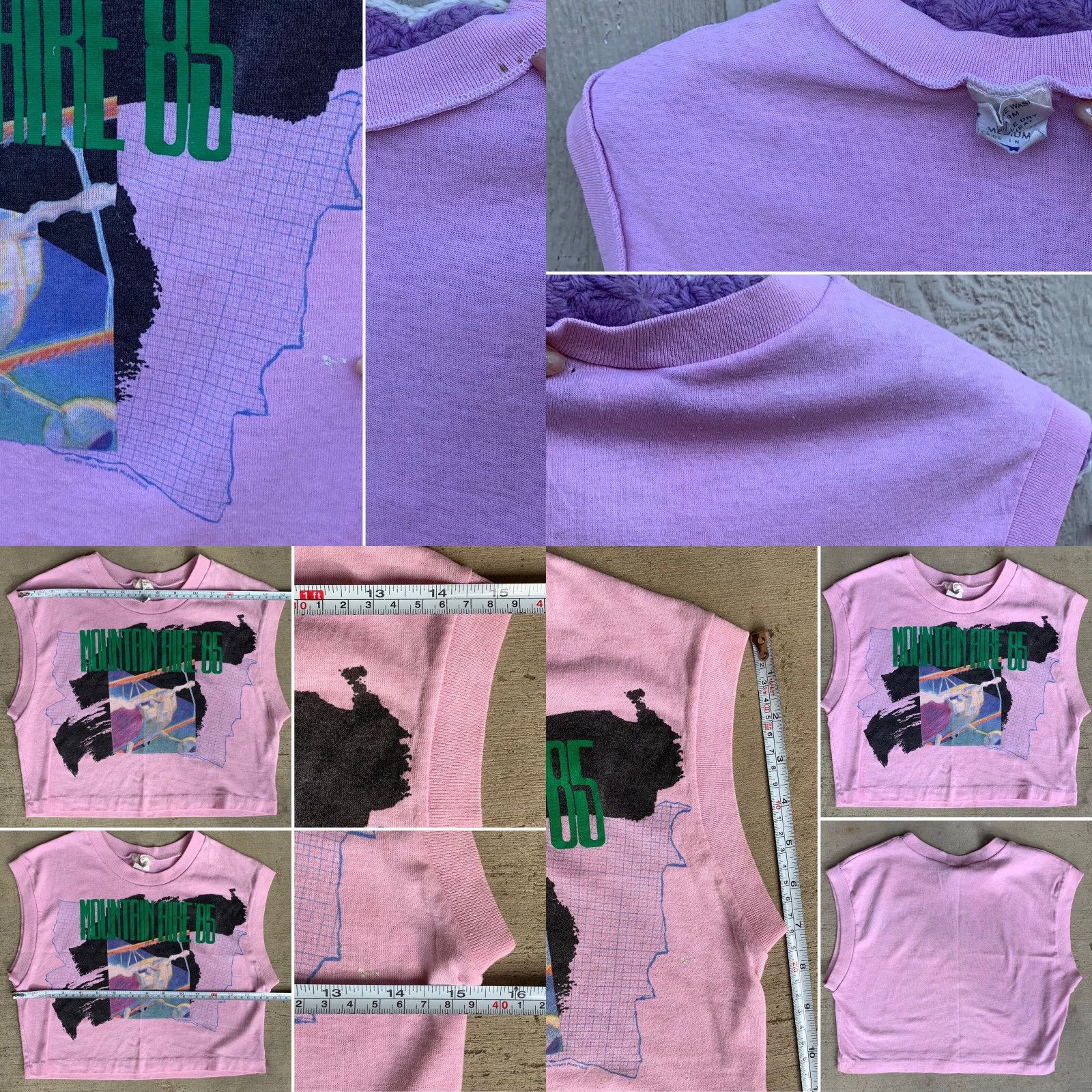 Vintage VINTAGE Mountain Aire ‘85 Crop Top Muscle Tee M Pink 1980s Rock N Gear Productions T-Shirt Womens Size M / US 6-8 / IT 42-44 - 8 Thumbnail