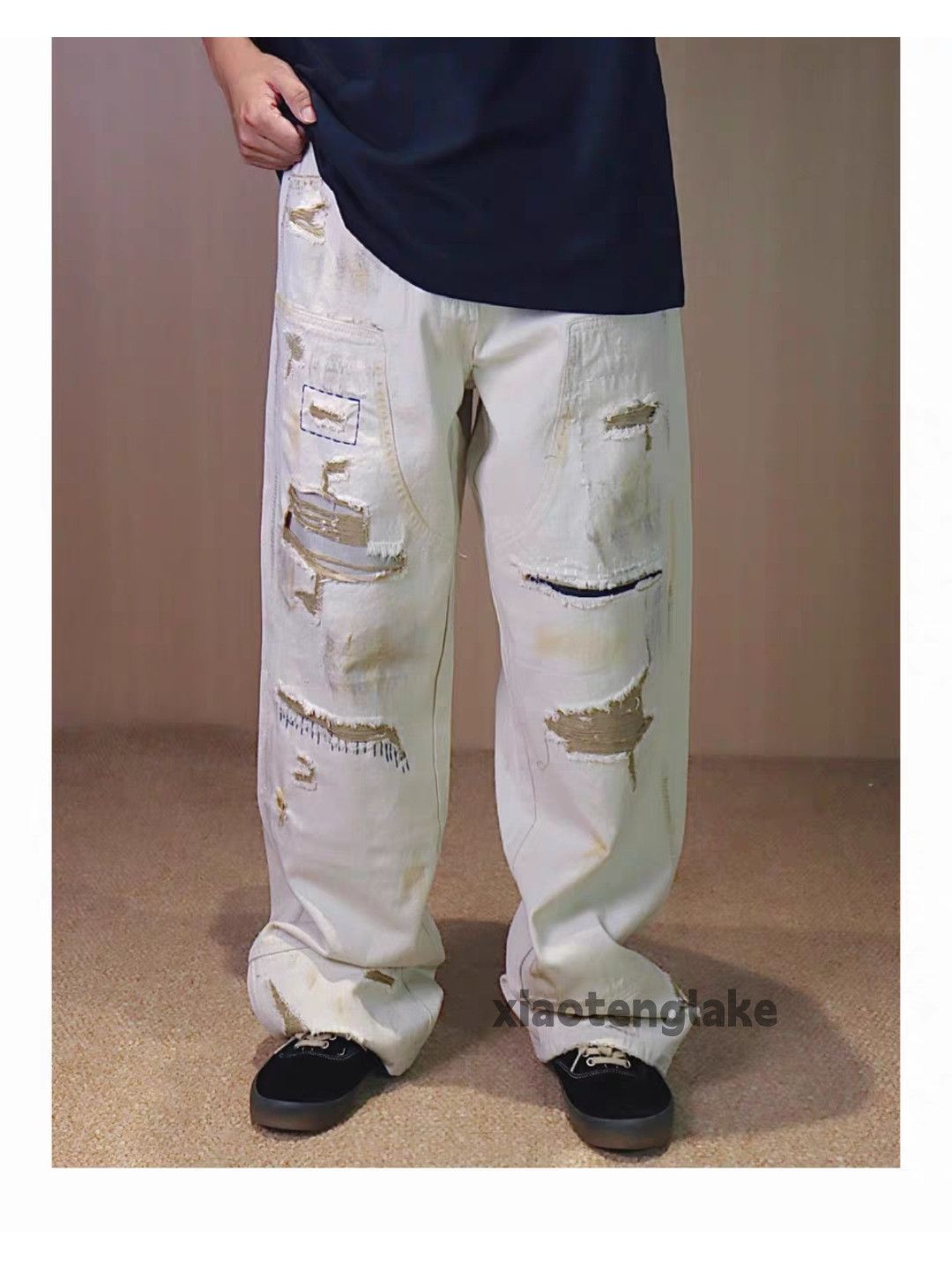 Jean otl Louisvuitton Balenciaga style loose baggy ripped jeans Size US 28 / EU 44 - 1 Thumbnail