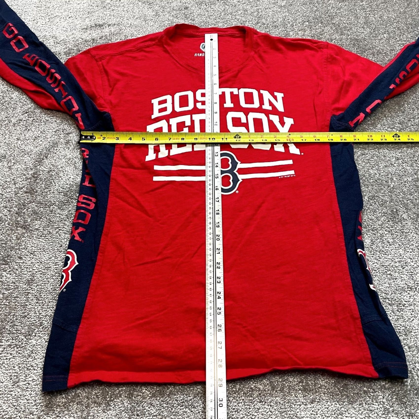 Vintage Hands High Shirt Mens Large Red Boston Red Sox Long Sleeve Cotton Baseball Crew Size US L / EU 52-54 / 3 - 7 Thumbnail