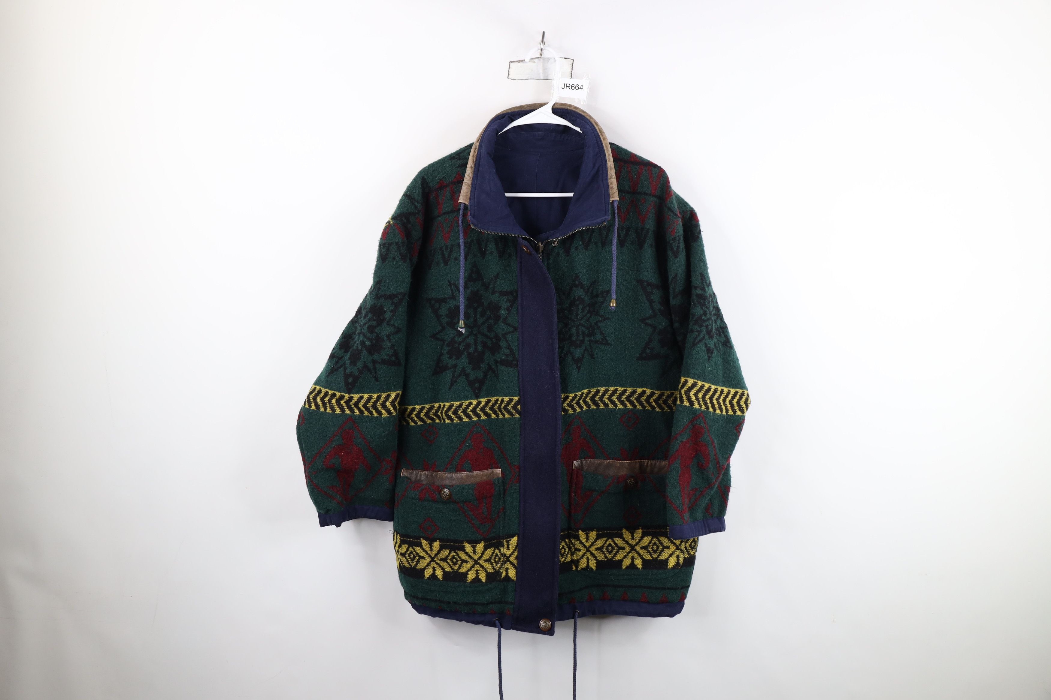 Vintage Vintage 90s Streetwear Reversible Fair Isle Canvas Jacket Size US S / EU 44-46 / 1 - 1 Thumbnail