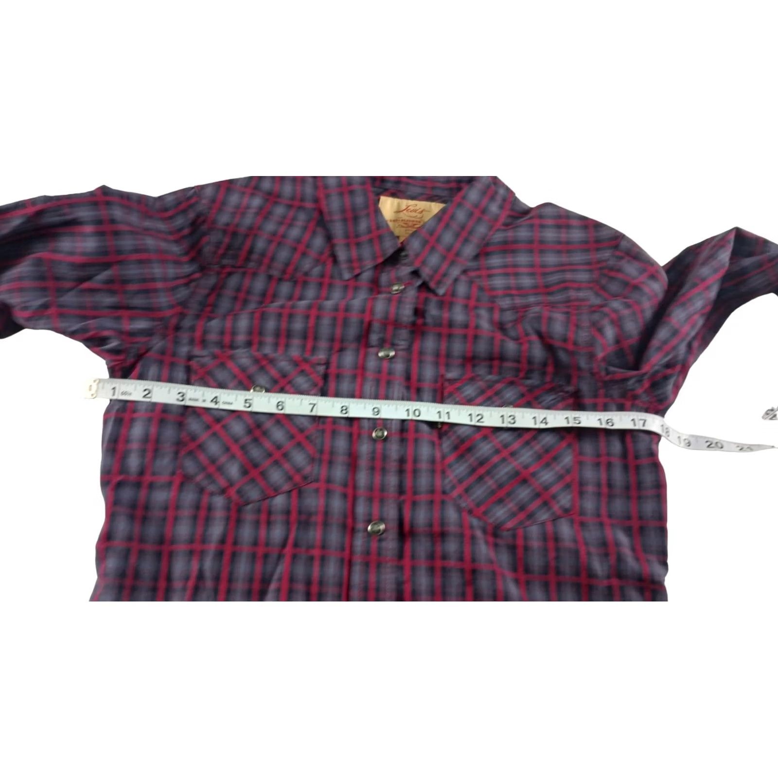 Levi's VINTAGE Levi's Mens Snap Button Up Shirt Plaid Red Size M L/S Black Label Pocket Shirt Mens Red Plaid Levi's Black Label Cowboy Vintage Shirt Size US M / EU 48-50 / 2 - 4 Thumbnail