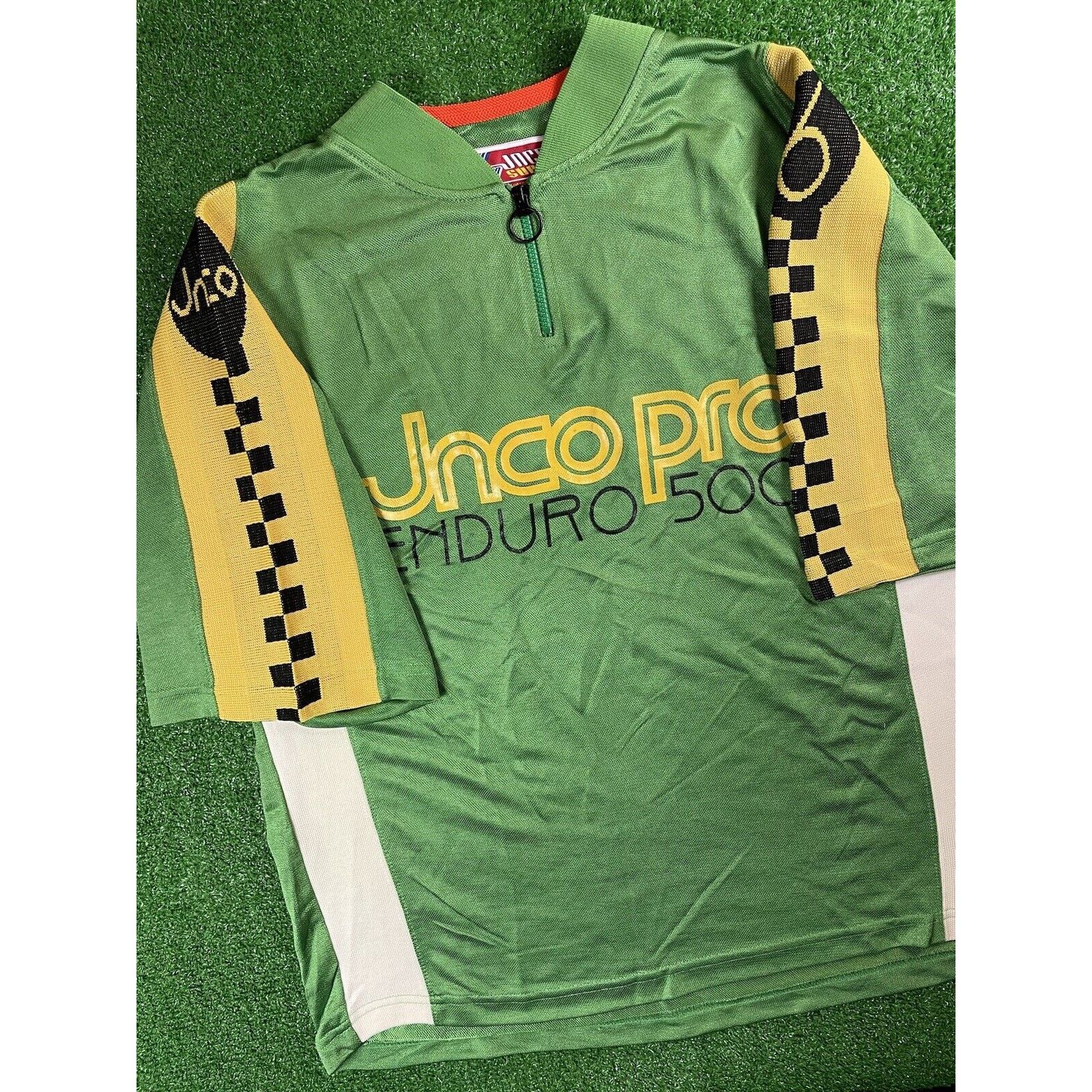 JNCO Vintage 90s Y2K JNCO Green XL Zip Cycling Shirt Jersey USA Size US XL / EU 56 / 4 - 1 Thumbnail