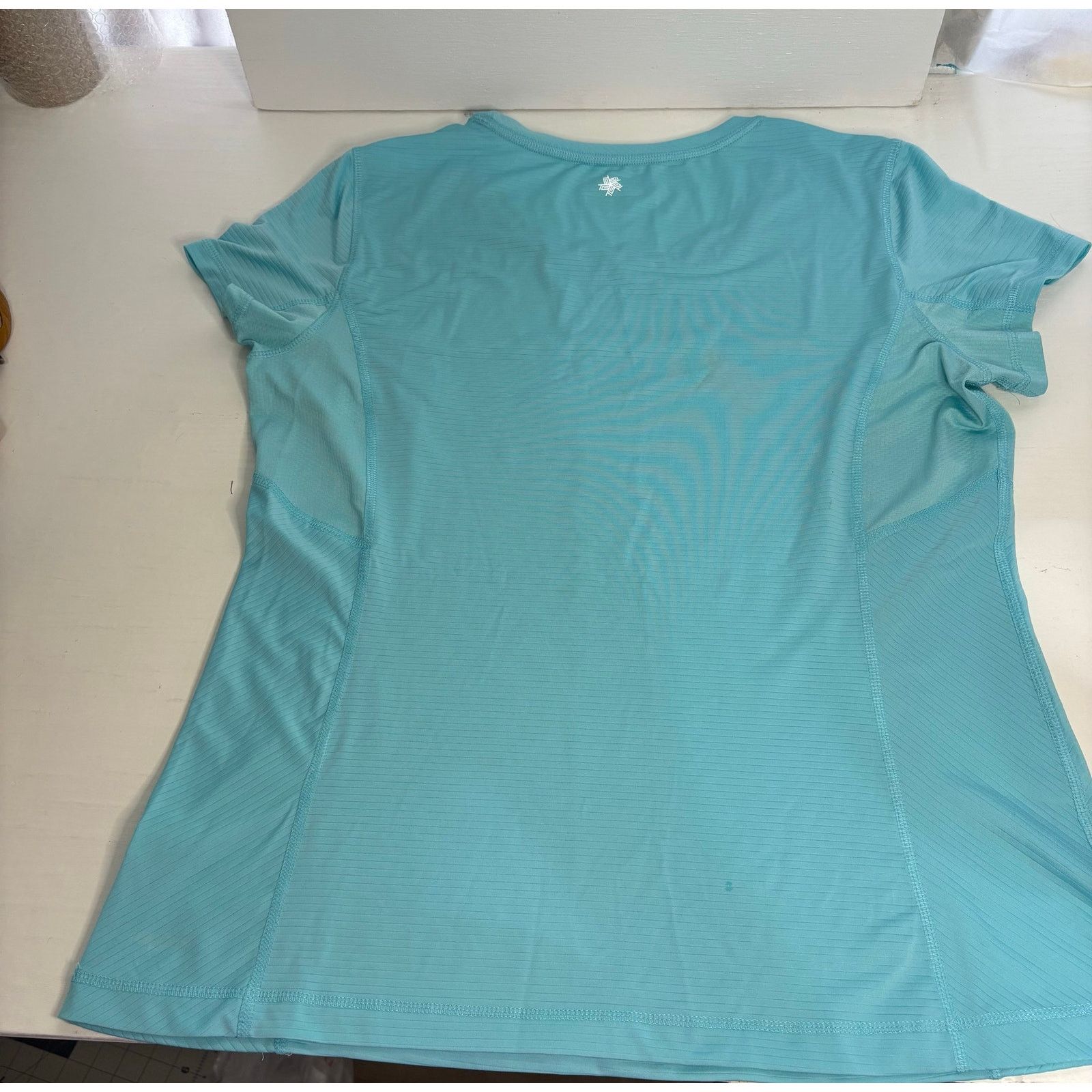 Tek Gear Tek Gear DryTek Light Blue Shadow Stripe Athletic Tee XL Size XL / US 12-14 / IT 48-50 - 2 Thumbnail