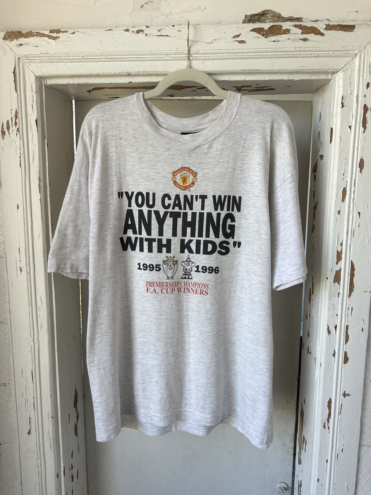 Vintage Vintage Manchester United 95-96 Winners Cup T-shirt Size US L / EU 52-54 / 3 - 1 Thumbnail