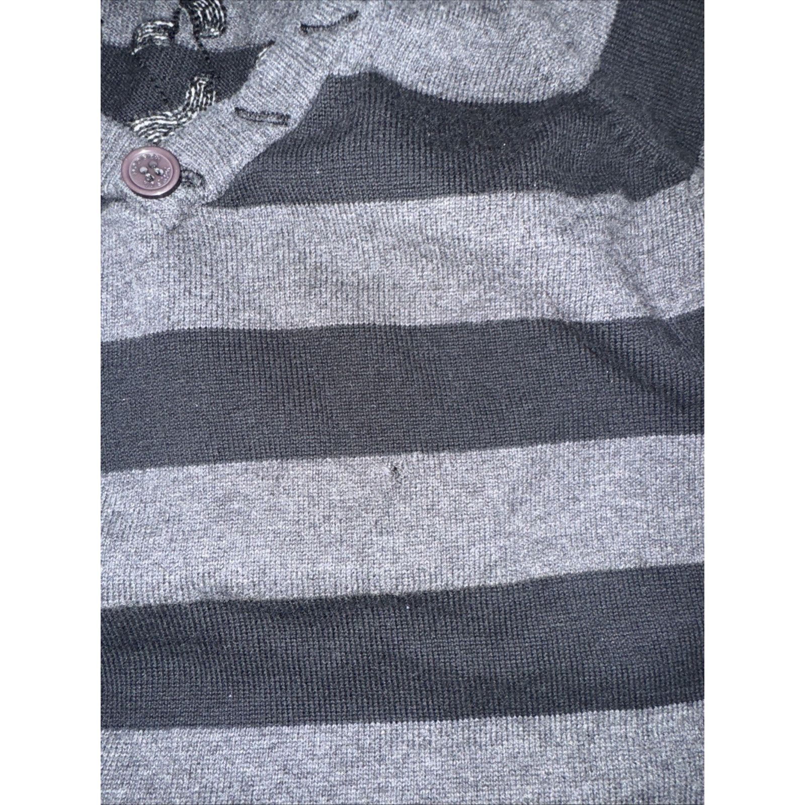 Artful Dodger × Vintage Artful Dodger Striped V-Neck Sweater Black Gray 3XL Size US XXL / EU 58 / 5 - 3 Thumbnail
