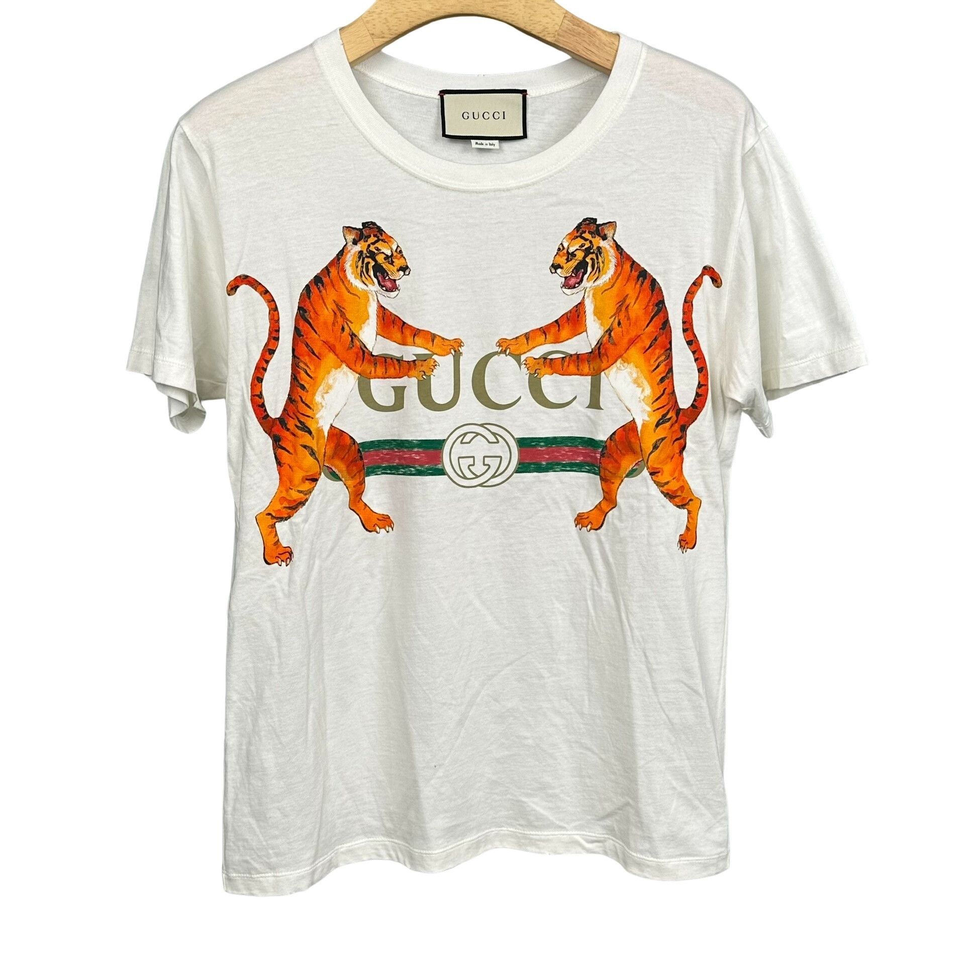 Gucci Gucci Double Tiger Logo T-Shirt US XXS Size US XXS / EU 40 - 1 Thumbnail
