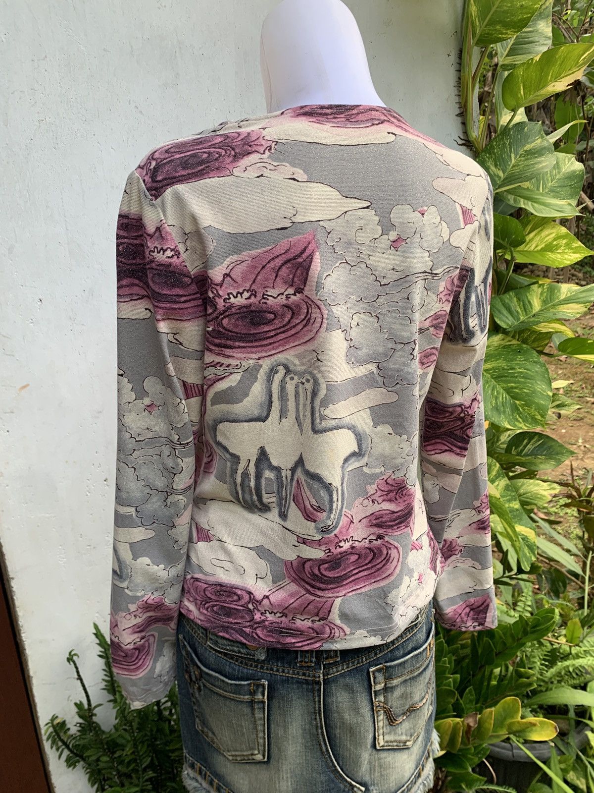 Japanese Brand y2k Turkey Art Pscyhedelic Gliterry Longlsleeve Top Size L / US 10 / IT 46 - 3 Thumbnail