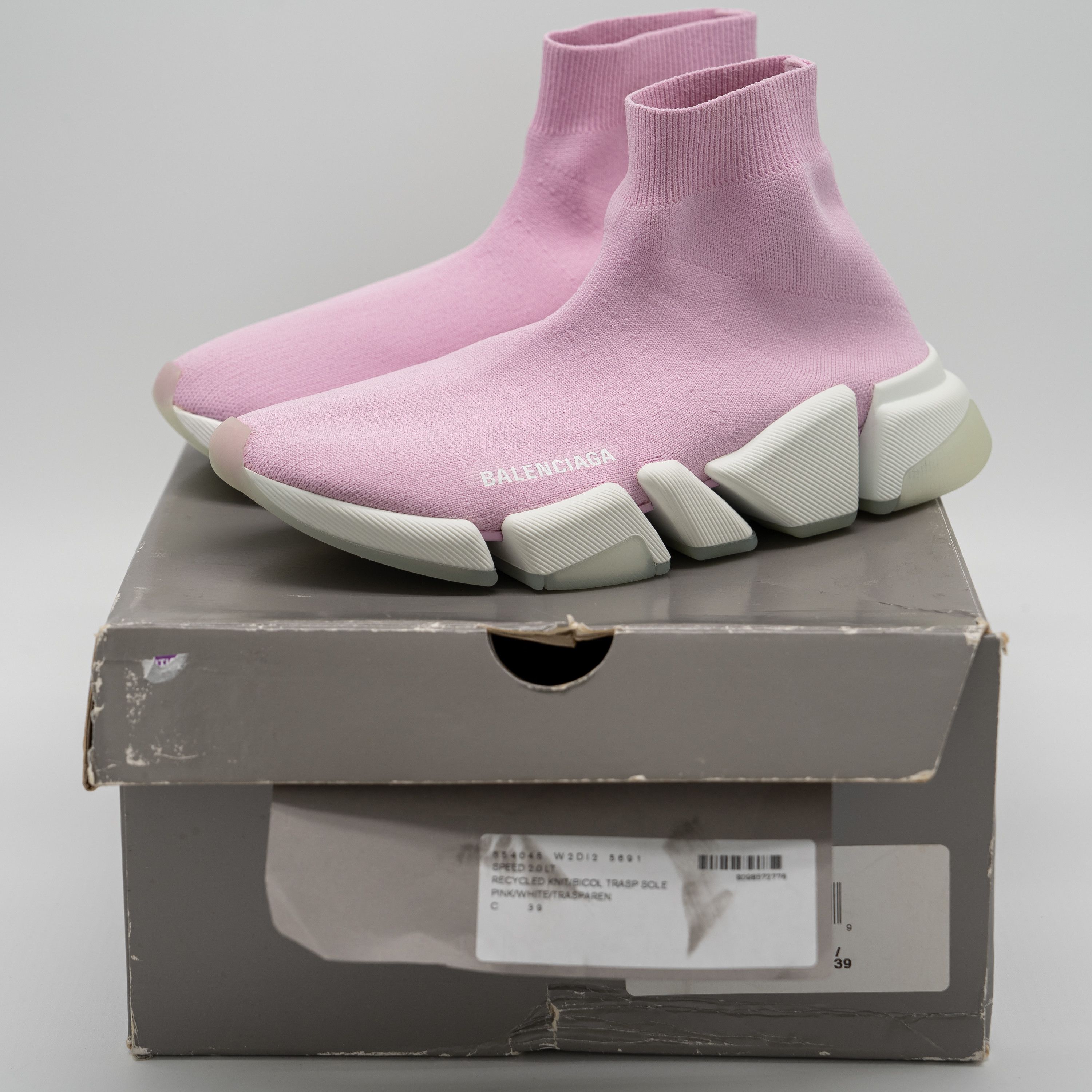 Balenciaga 39 EU / 9 US Balenciaga Speed 2.0 Sneakers Pink High Sock Size US 9 / IT 39 - 12 Thumbnail