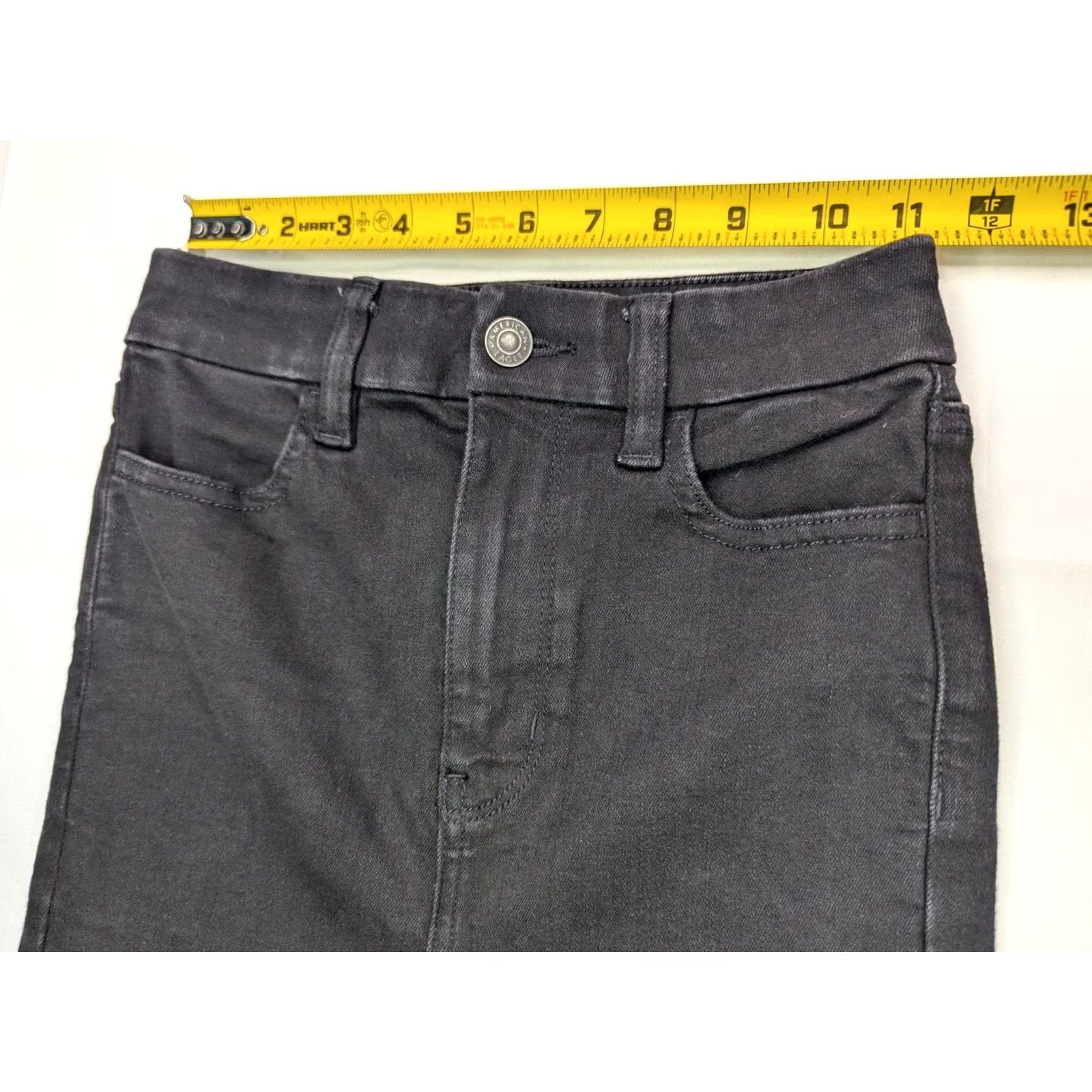 American Eagle Outfitters American Eagle Outfitters Jegging Black Denim 00 Reg Womens Stretch High Rise 29 Inseam 5-Pocket Denim Jeans Size 24" / US 00 / IT 34 - 5 Thumbnail