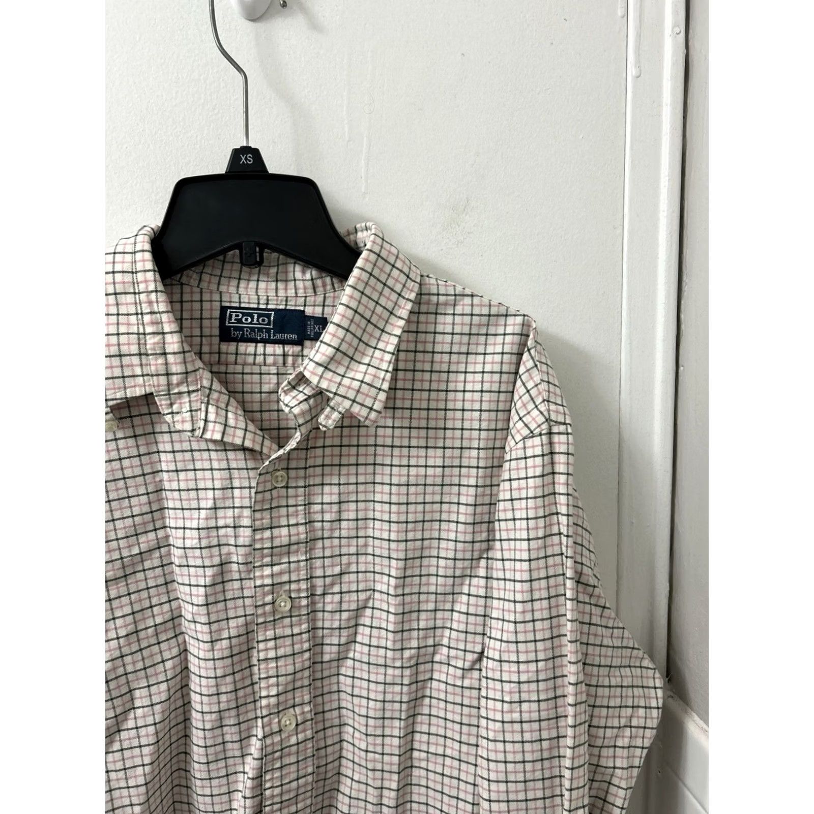 Polo Ralph Lauren VINTAGE Polo Ralph Lauren Shirt Mens XL Beige Pink Oxford Plaid Button Down L/S Size US XL / EU 56 / 4 - 4 Thumbnail
