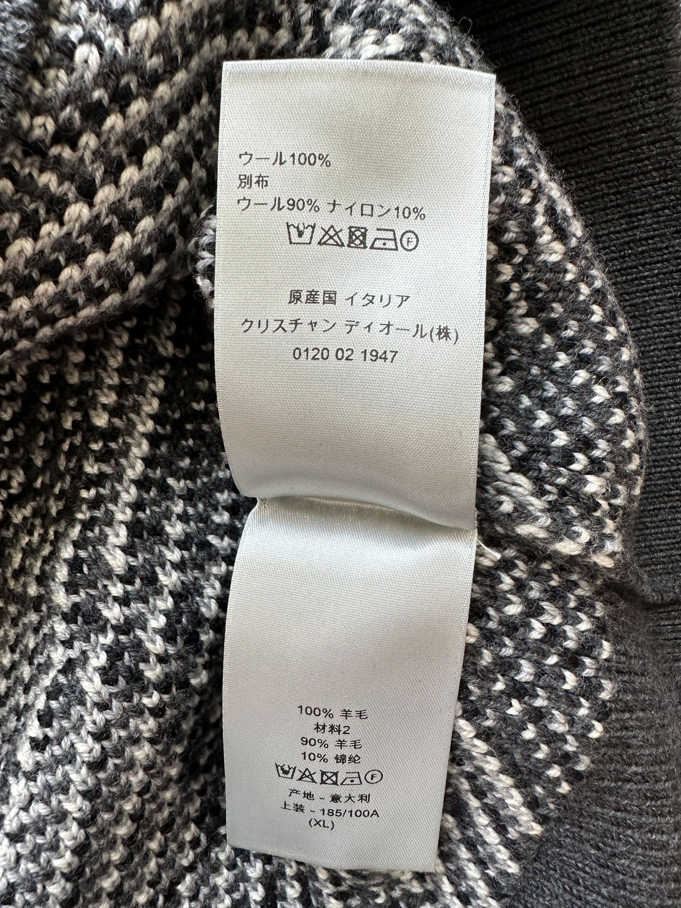 Dior Dior Black & Grey Oblique Knit Sweater Size US XL / EU 56 / 4 - 6 Thumbnail