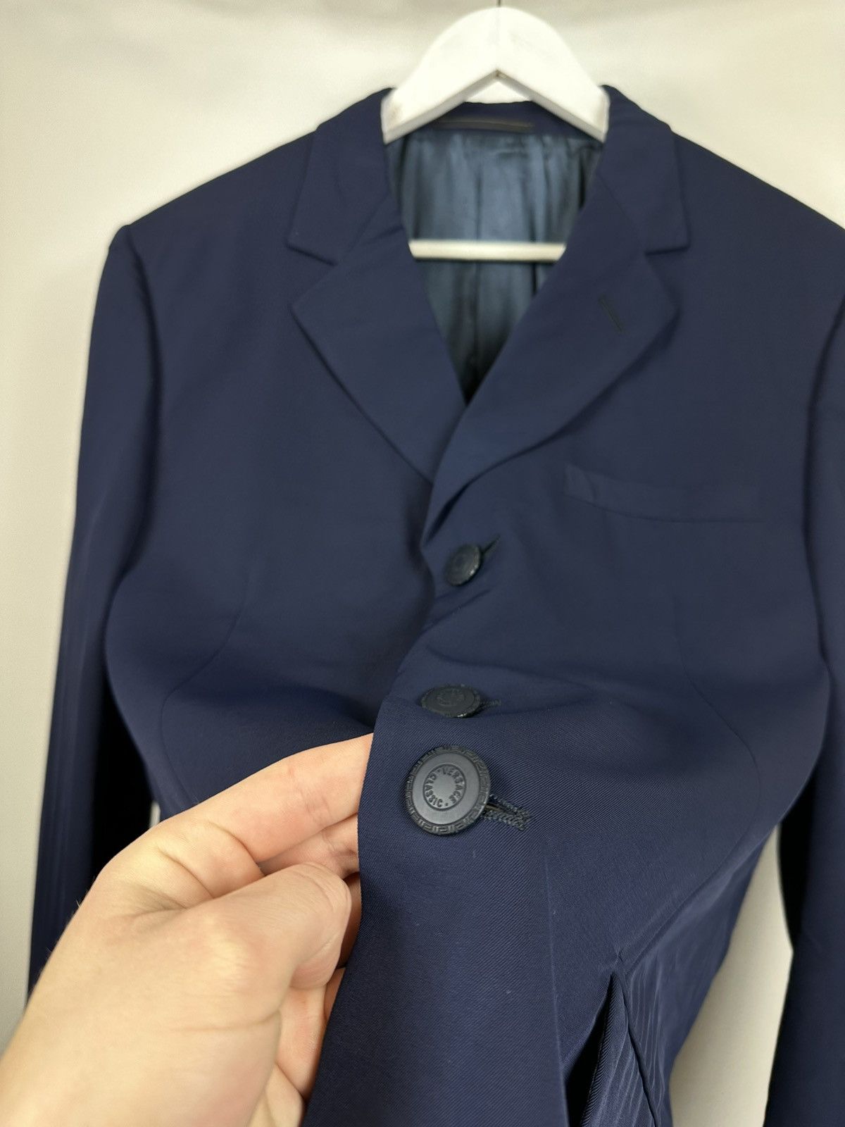Versace Vintage Versace 3-Button Formal Designer Luxury Wool Blazer Size 40R - 5 Thumbnail