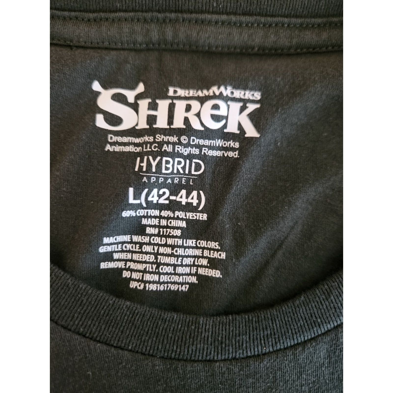 Vintage Shrek T Shirt Mens L Green DreamWorks Hybrid Apparel Shirt Adult Large Shrek Movie Crew Neck Tagless Cotton Polyester Green Short Sleeve Easy Care Size US L / EU 52-54 / 3 - 2 Thumbnail