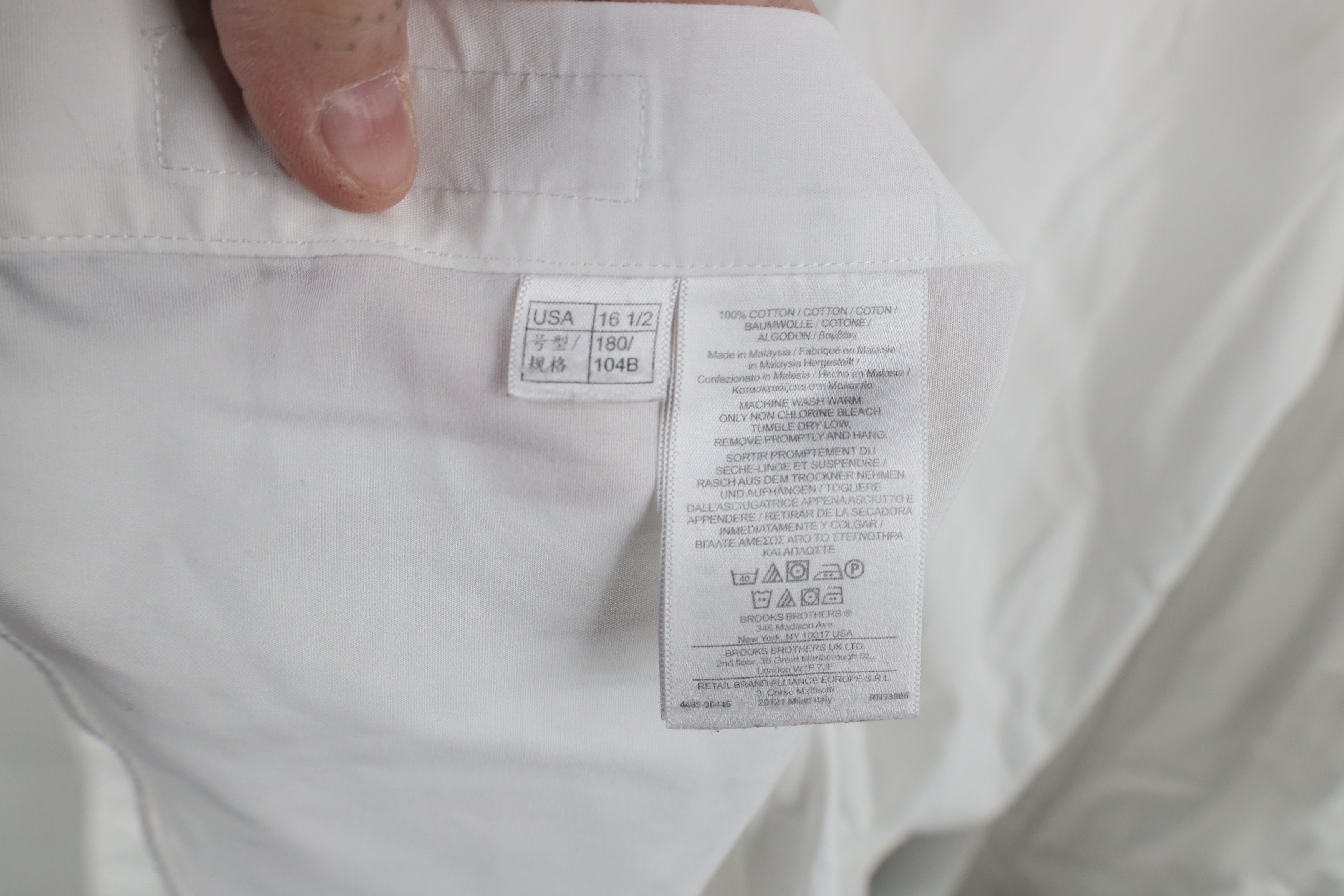 Brooks Brothers × Vintage Vintage Brooks Brothers Cuff Non Iron Button Shirt White Size US M / EU 48-50 / 2 - 9 Thumbnail