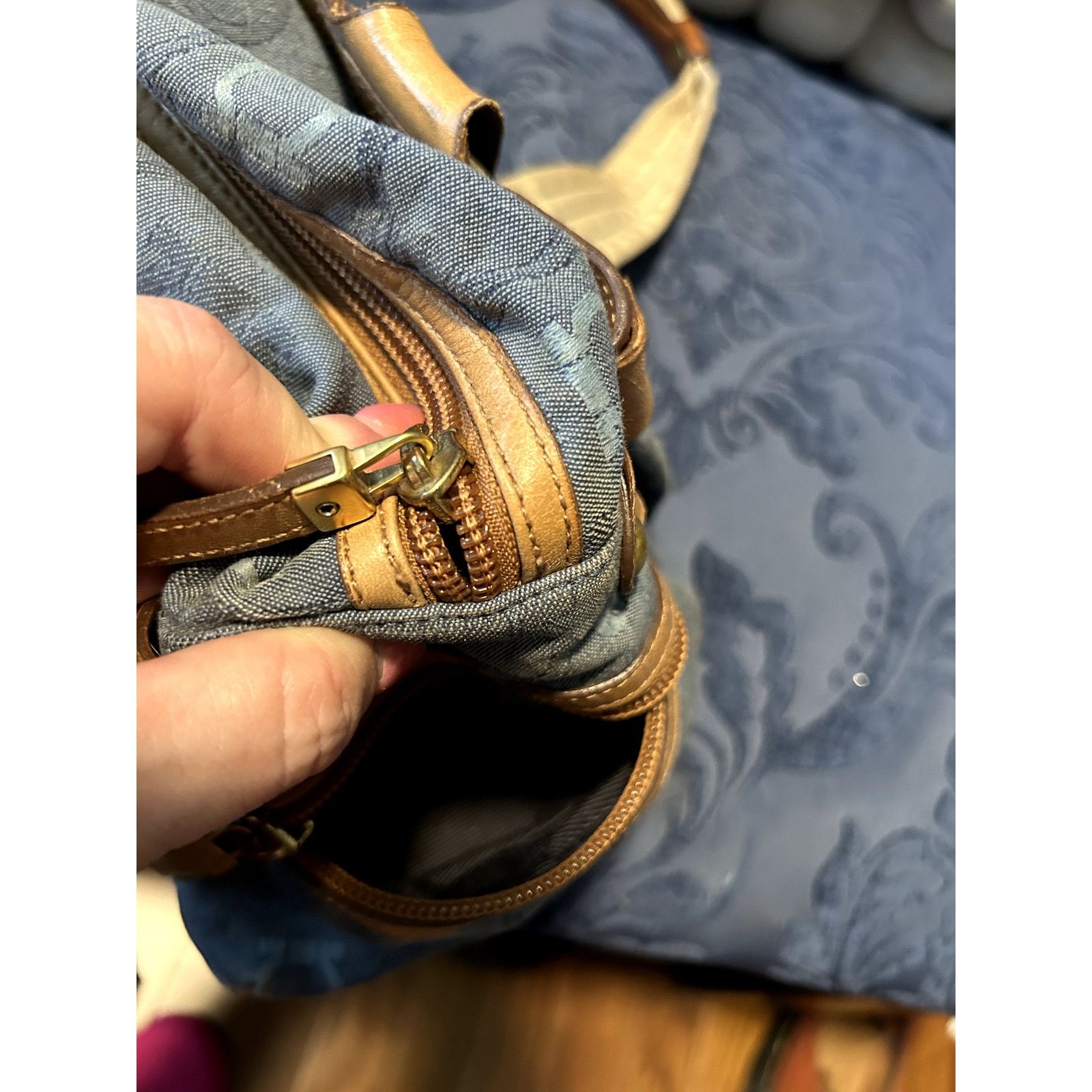Salvatore Ferragamo Vintage Salvatore Ferragamo Gancini-pattern Blue Denim Size ONE SIZE - 13 Thumbnail
