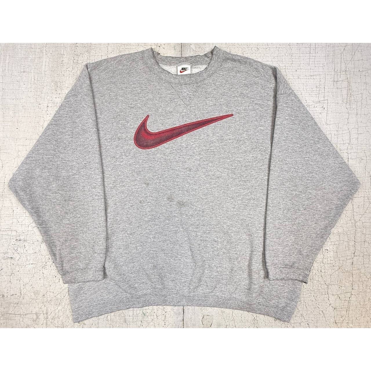 Nike Vintage 90s Nike Pullover Sweatshirt Big Swoosh Made In USA Size US L / EU 52-54 / 3 - 6 Thumbnail