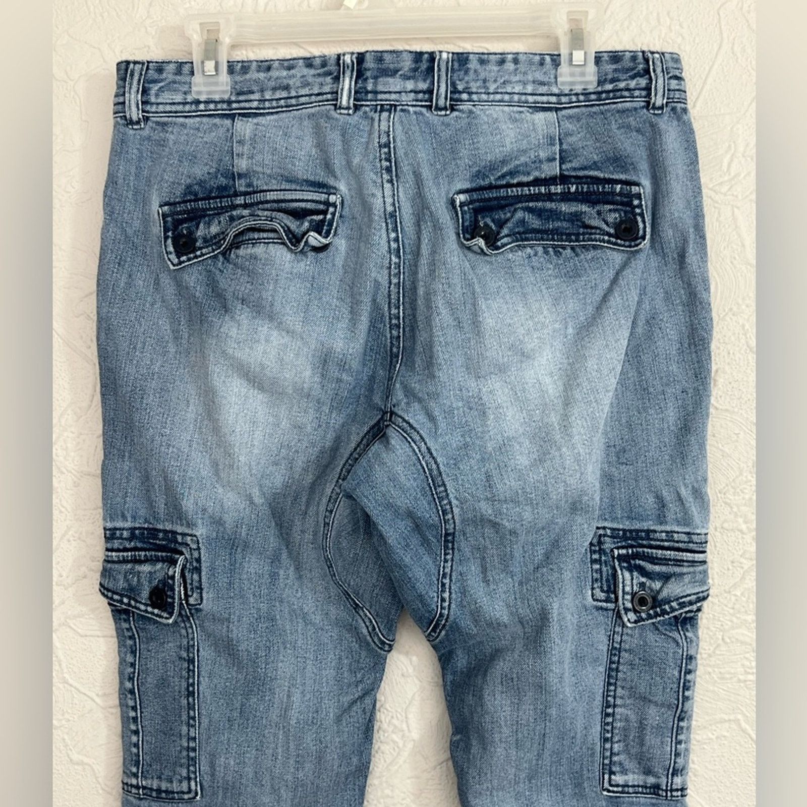 Empyre Empyre Men's Jeans Size 30 x 28 Denim Cargo Joggers Size US 30 / EU 46 - 6 Thumbnail