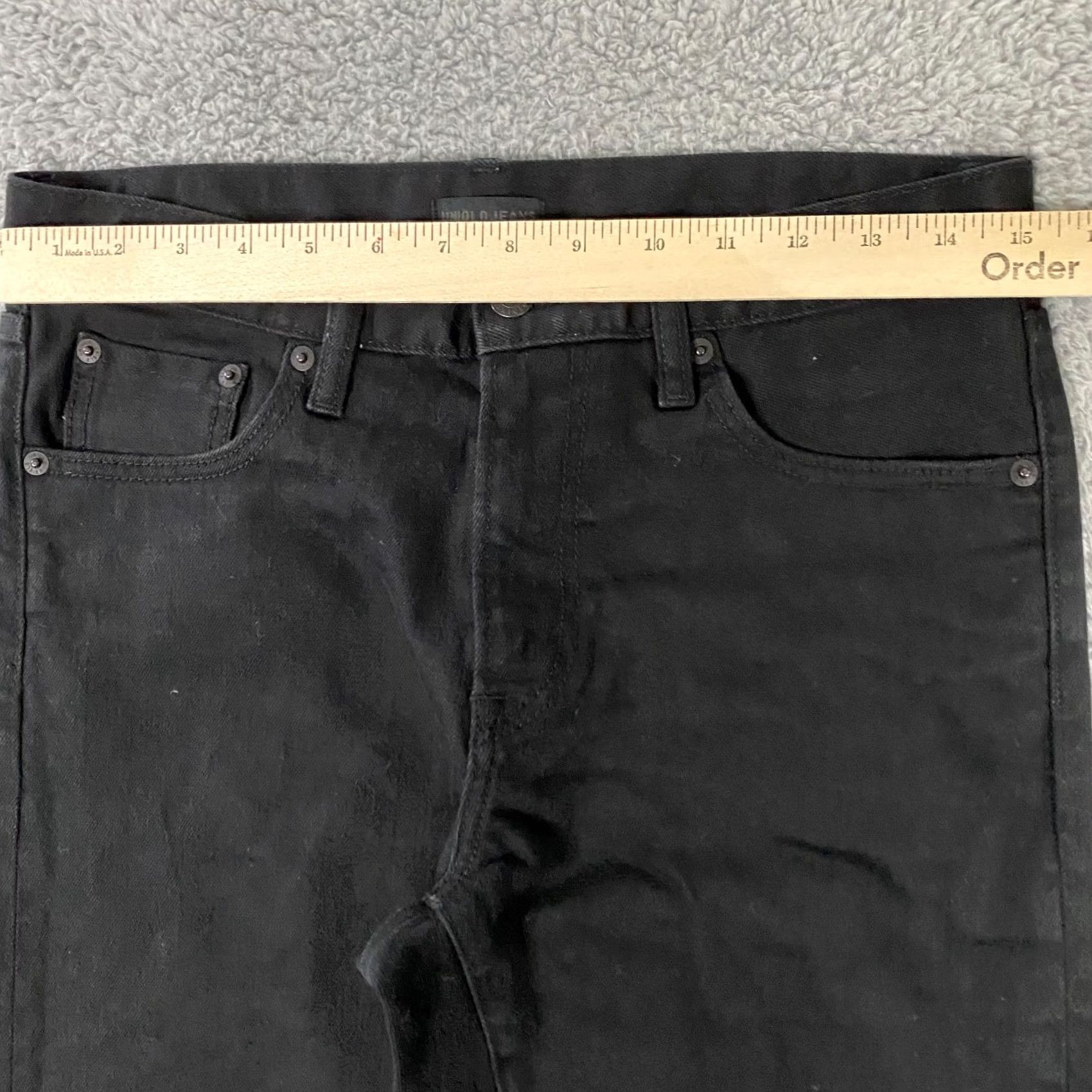 Uniqlo Uniqlo Jeans Mens 29x32 Slim Straight Denim Black 5-Pocket Tight Fit Mid Rise Selvage Jean Size US 29 - 7 Thumbnail