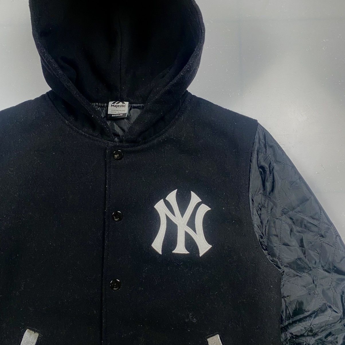 Majestic Vintage y2k Majestic New York Hooded Varsity Jacket Size US M / EU 48-50 / 2 - 2 Thumbnail