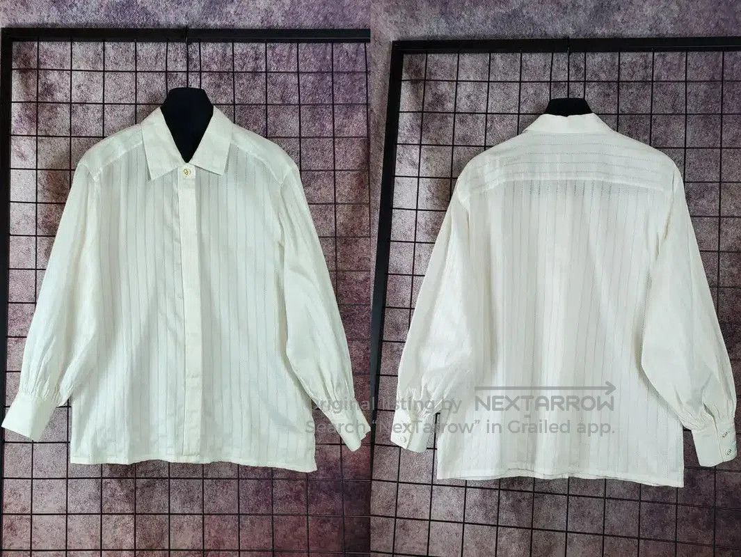 Dior Dior White Cotton Embroidered Logo Long Sleeve Shirt . Size US M / EU 48-50 / 2 - 3 Thumbnail