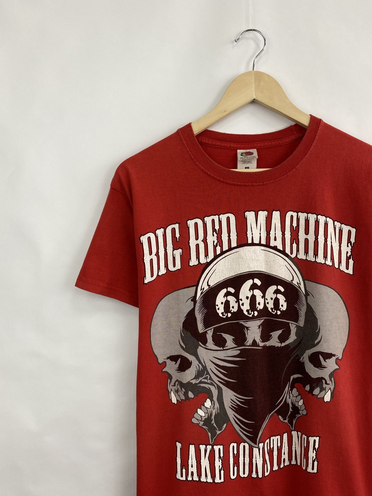 Harley Davidson Vintage 90s The Big Red Machine 666 Lake Constance t-shirt Size US L / EU 52-54 / 3 - 2 Thumbnail