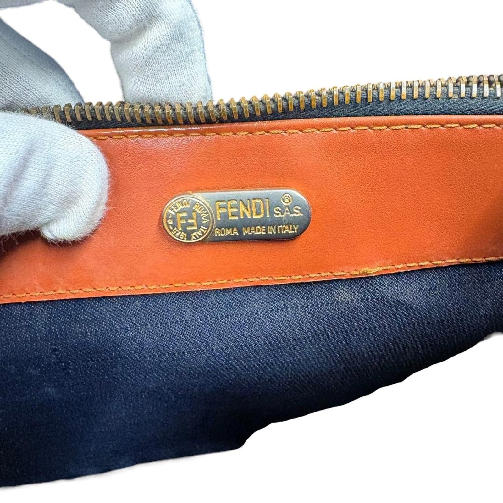 Fendi Fendi - Vintage Striped Handbag with Leather Handles Size ONE SIZE - 6 Thumbnail