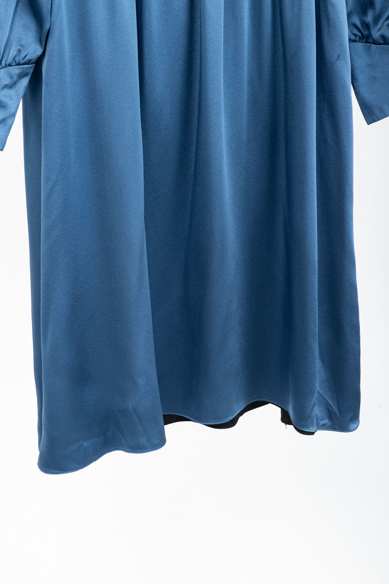 Other Dassie Reversible Black & Blue Silk Charmeuse Dress Size L / US 10 / IT 46 - 15 Thumbnail