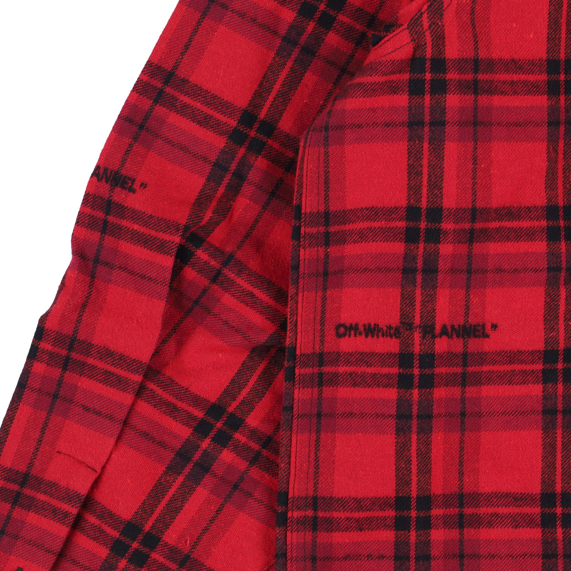 Off-White Red Check Arrows Logo Flannel Shirt Size US XS / EU 42 / 0 - 9 Thumbnail