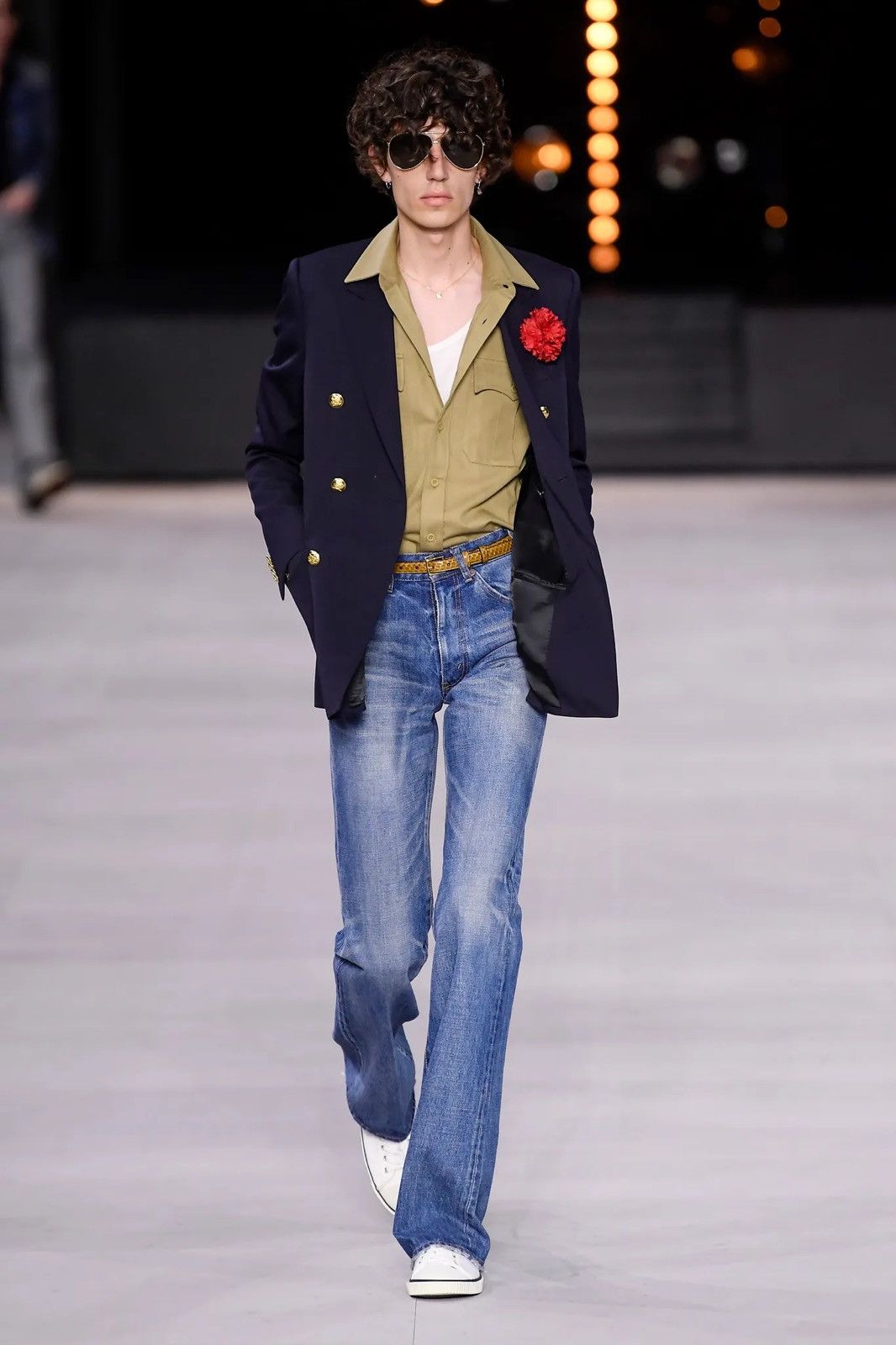 Celine 20SS Diagonal Wool Classic Double Breasted Navy Jacket Size 48R - 1 Thumbnail