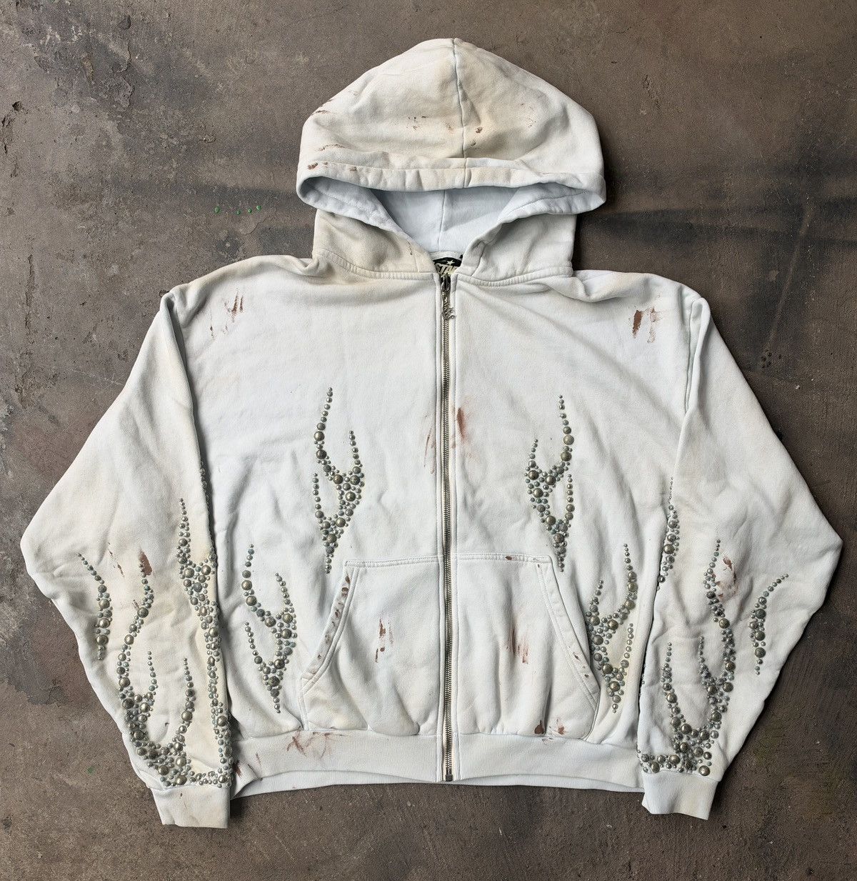 HELLSTAR Hellstar Records Zip Up Hoodie in White | Grailed