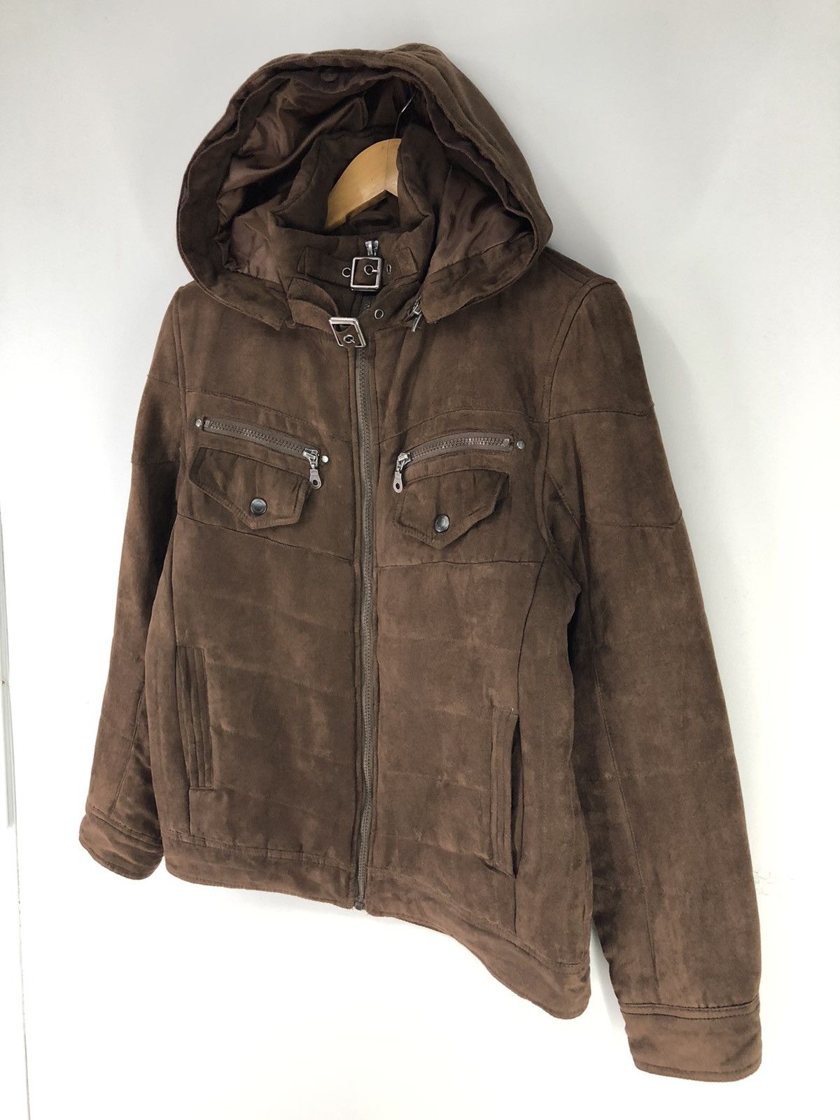 Japanese Brand Louis Chavlon Bikers Style Hooded Brown Jacket Size US M / EU 48-50 / 2 - 5 Thumbnail