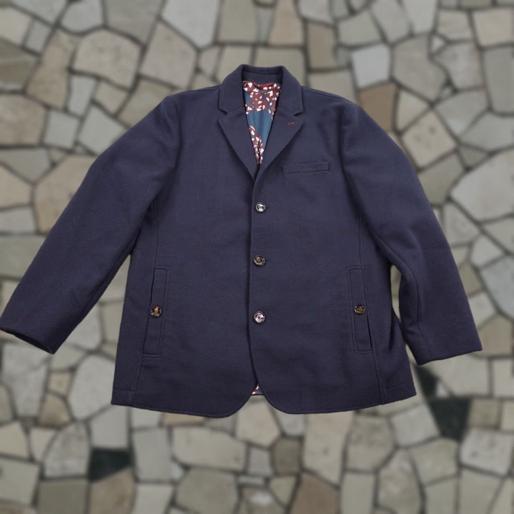 Ted Baker Ted Baker Jacket Mens 2XL Blazer Sport Coat Lined 3 Button Dark Blue Size 44 Regular Size 44R - 1 Thumbnail