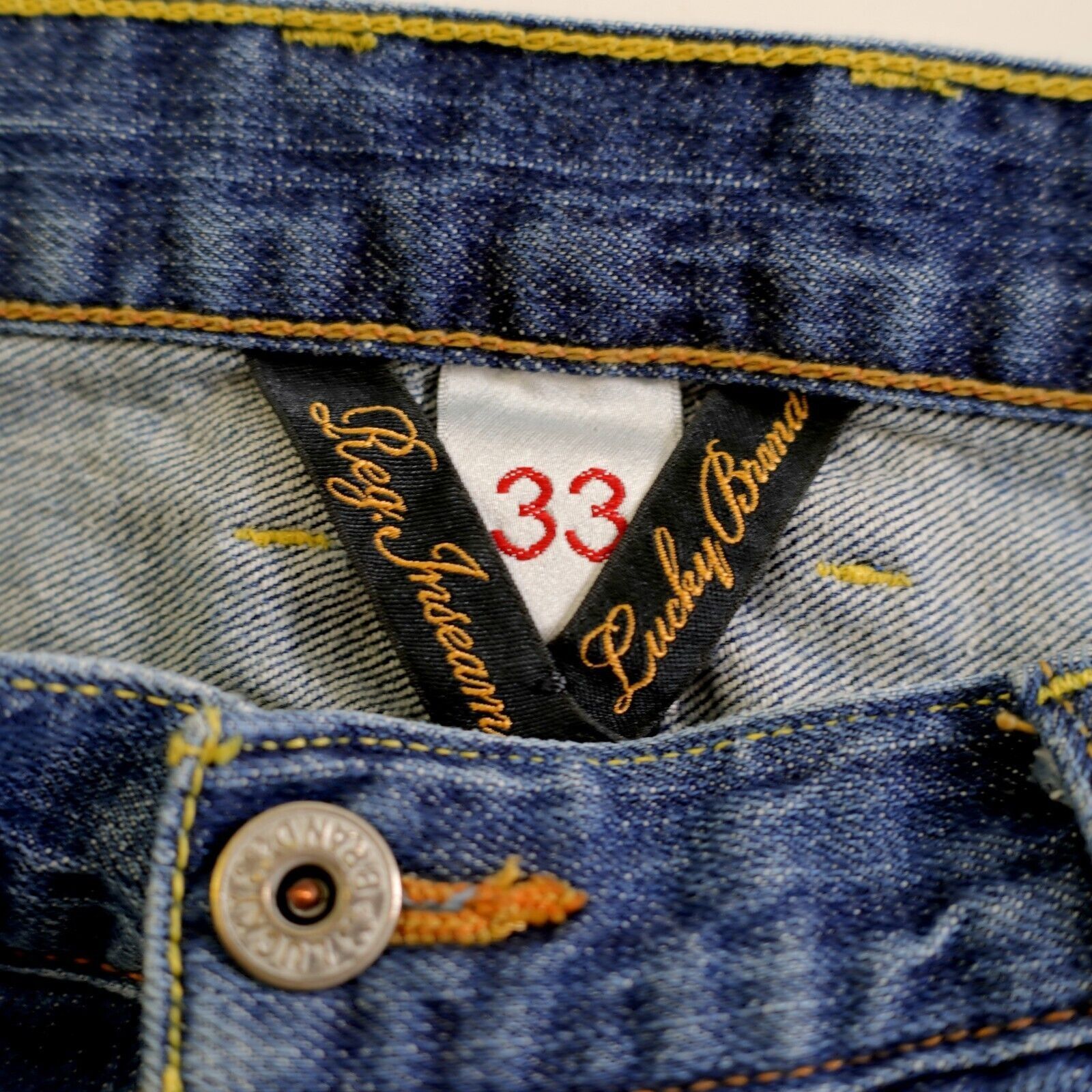 Lucky Brand Lucky Brand Blue Stone Hipster Wash Mid Rise Denim Jeans 35/ Size US 35 - 10 Thumbnail