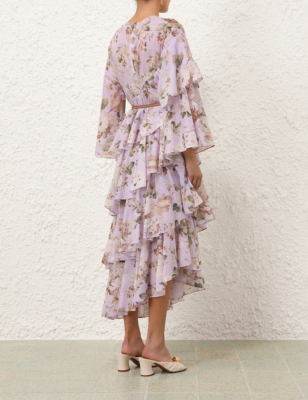 Zimmermann oc11z1025 Acacia Asymmetric Midi Dress in Multicolor Size XS / US 0-2 / IT 36-38 - 4 Thumbnail