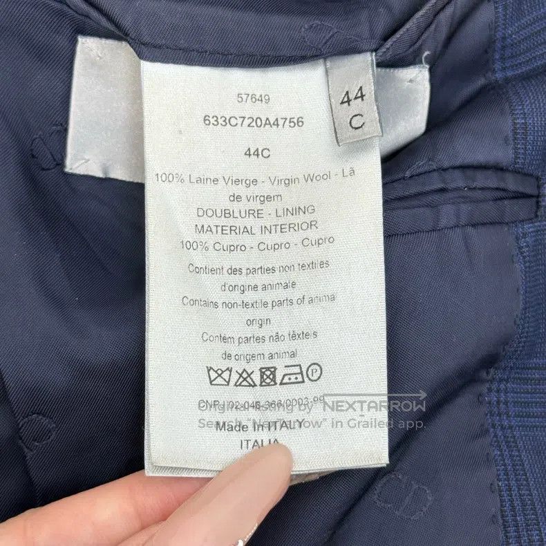 Dior Dior Dark blue plaid wool tweed suit jacket Size 44R - 6 Thumbnail