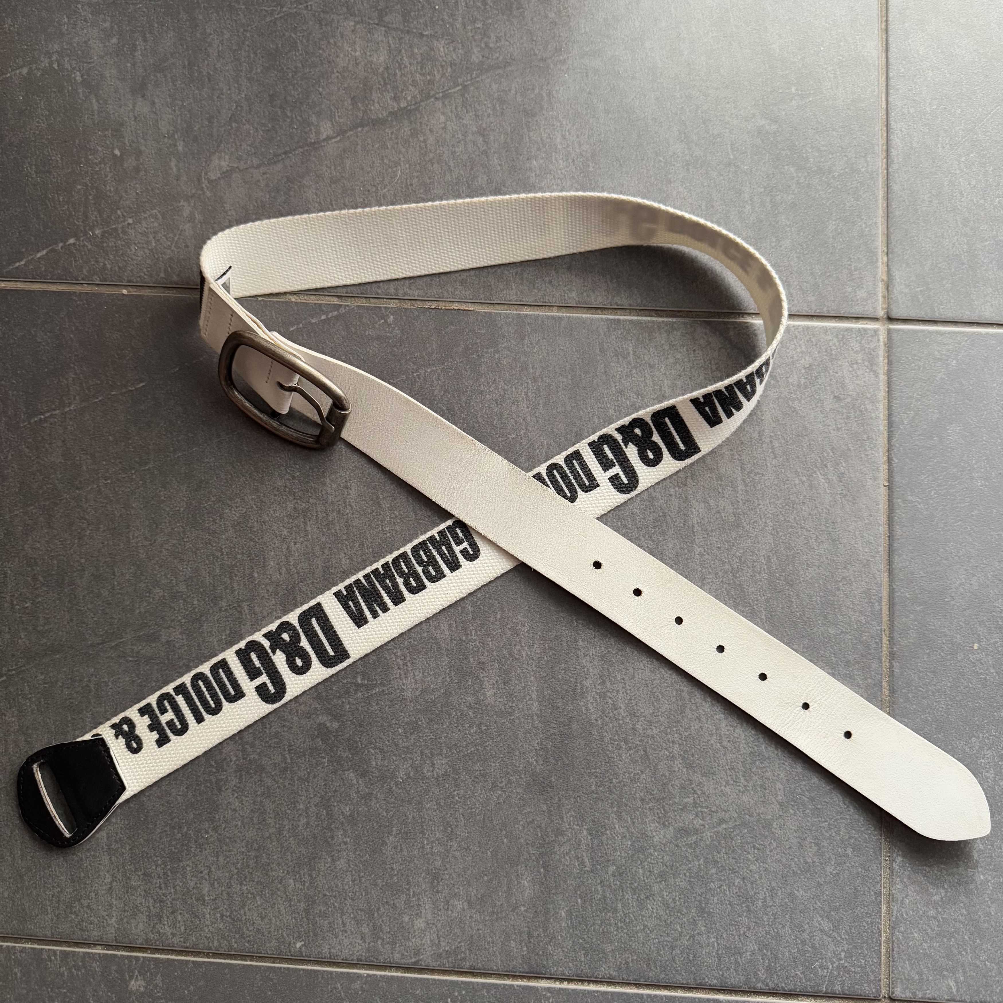 Dolce & Gabbana Dolce Gabbana white black nylon leather belt Vintage Monogra Size ONE SIZE - 3 Thumbnail