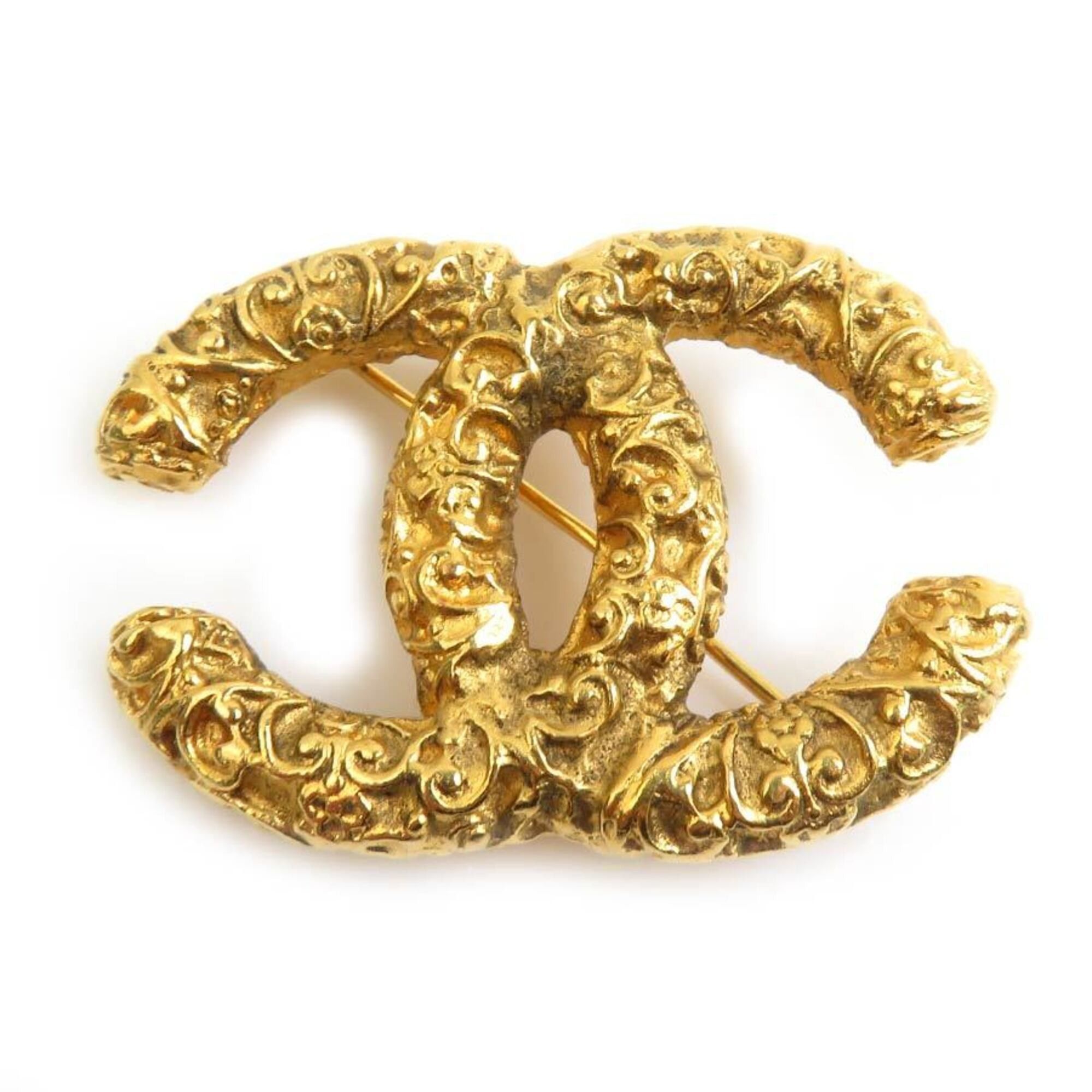 Chanel Chanel brooch, lava design, metal, gold, women's, free shipping, h32086a Size ONE SIZE - 1 Thumbnail