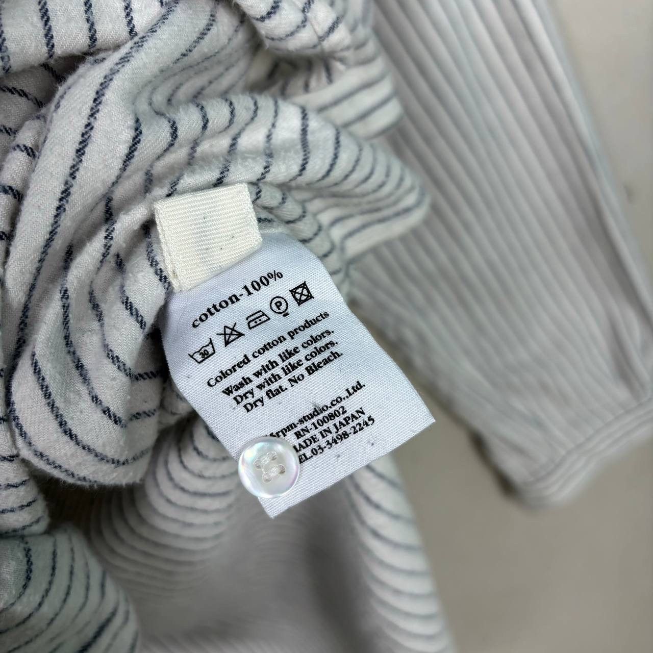 45rpm 45rpm Japan Blue Striped Band Collar Tunic Shirt Size 2 Size US M / EU 48-50 / 2 - 6 Thumbnail