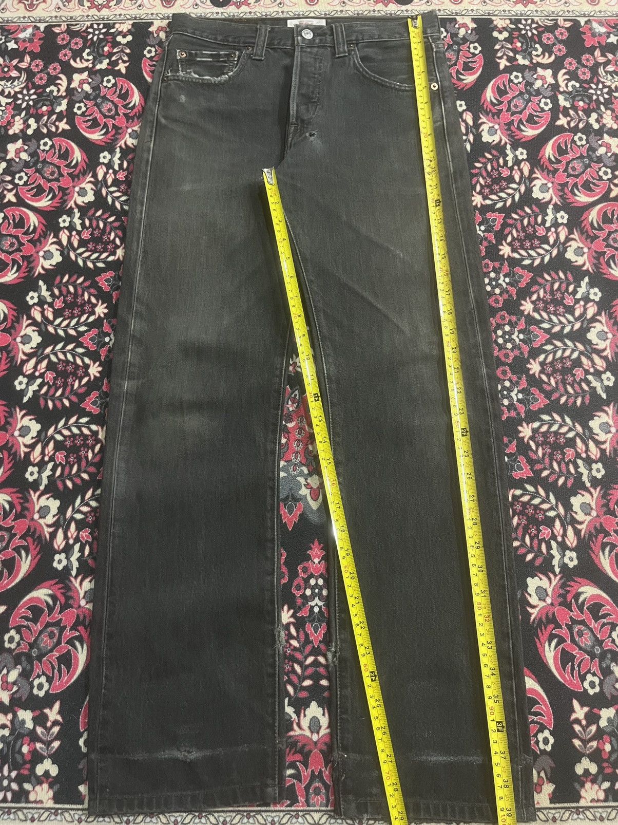 Levi's Vintage Y2K Levi’s 501 Black Faded Washed Frayed Leg Jeans Size US 29 - 15 Thumbnail