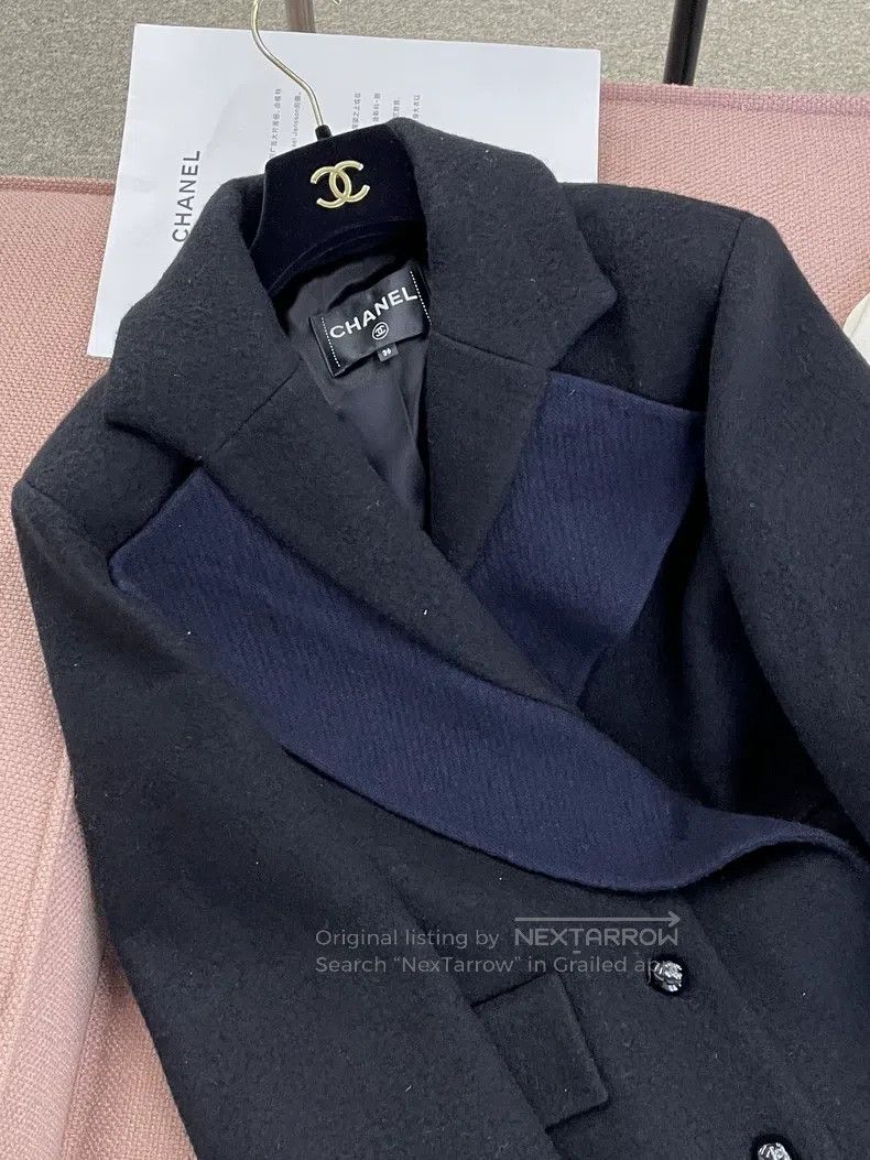 Chanel Chanel 23K black ruffled cashmere coat Size XS / US 0-2 / IT 36-38 - 2 Thumbnail