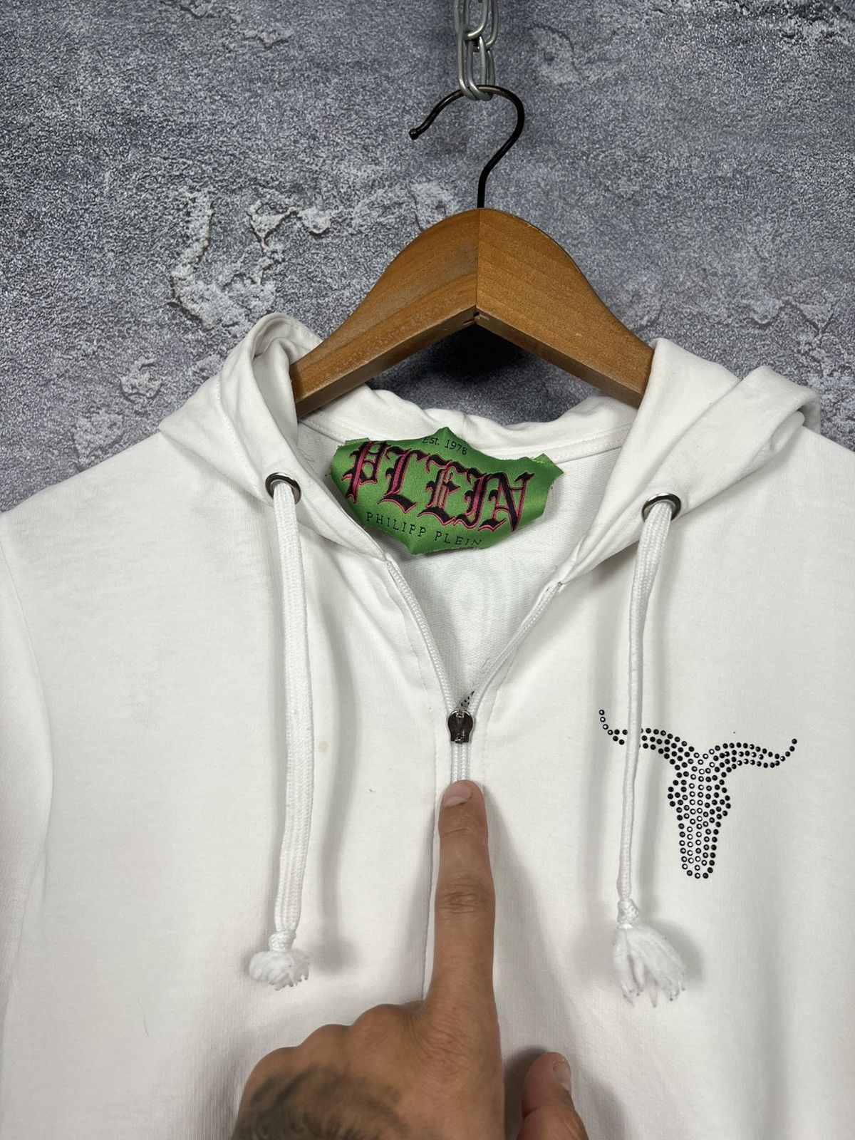 Philipp Plein Vintage Philipp Plein Zip Hoodie With Cross Chrome Style Size M / US 6-8 / IT 42-44 - 12 Thumbnail