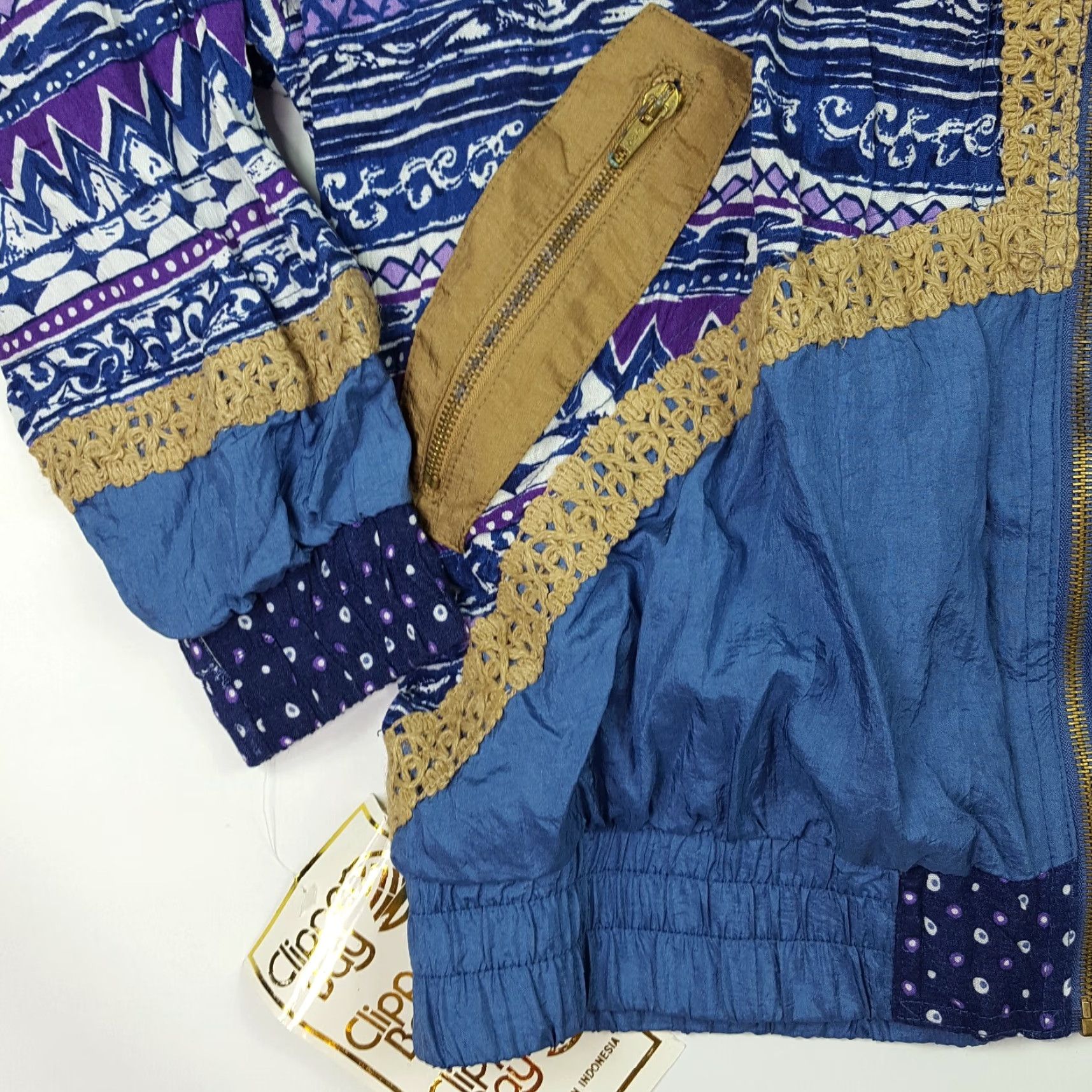 Vintage VINTAGE Beaded Purple Blue Aztec Women's Size M Zip Up Retro Windbreaker Jacket Size M / US 6-8 / IT 42-44 - 4 Thumbnail